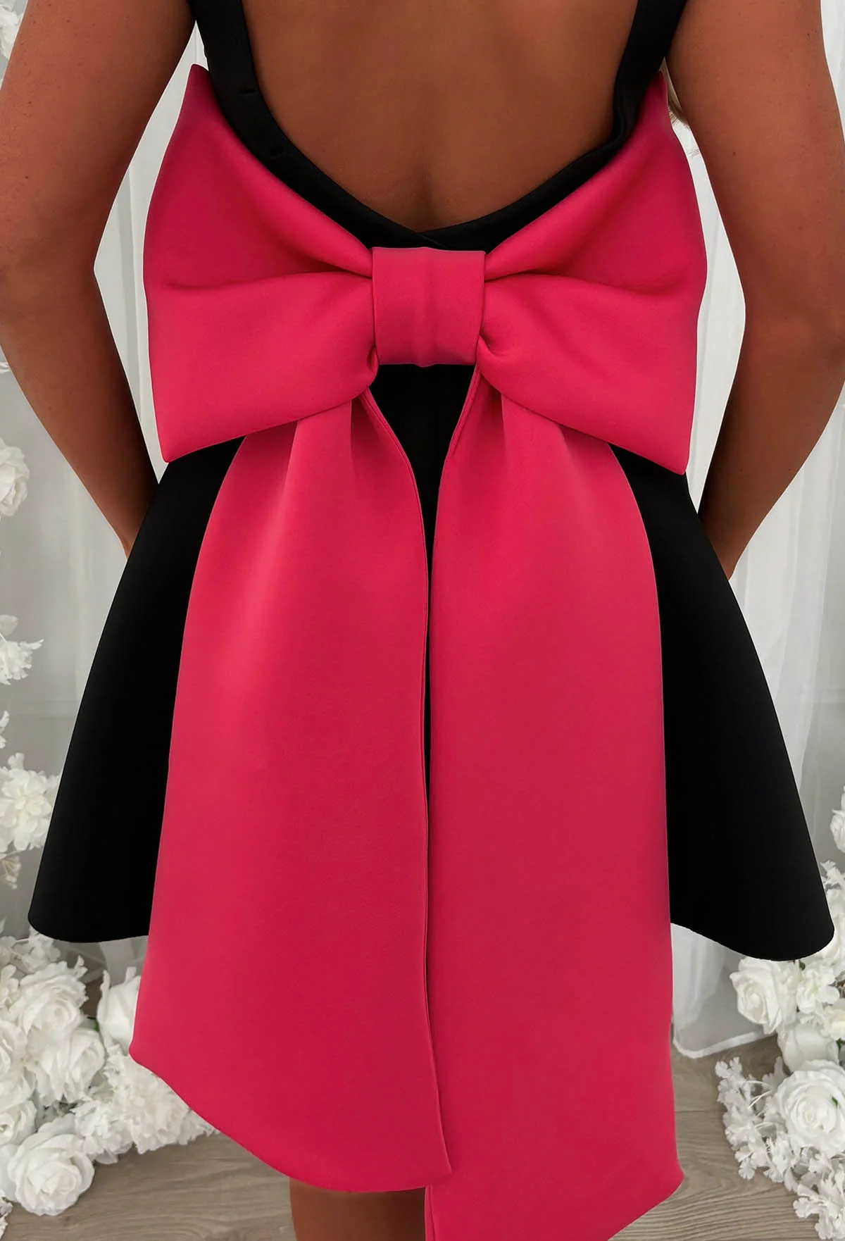 Adore Me More Black Bow Back Mini Dress - Image 5