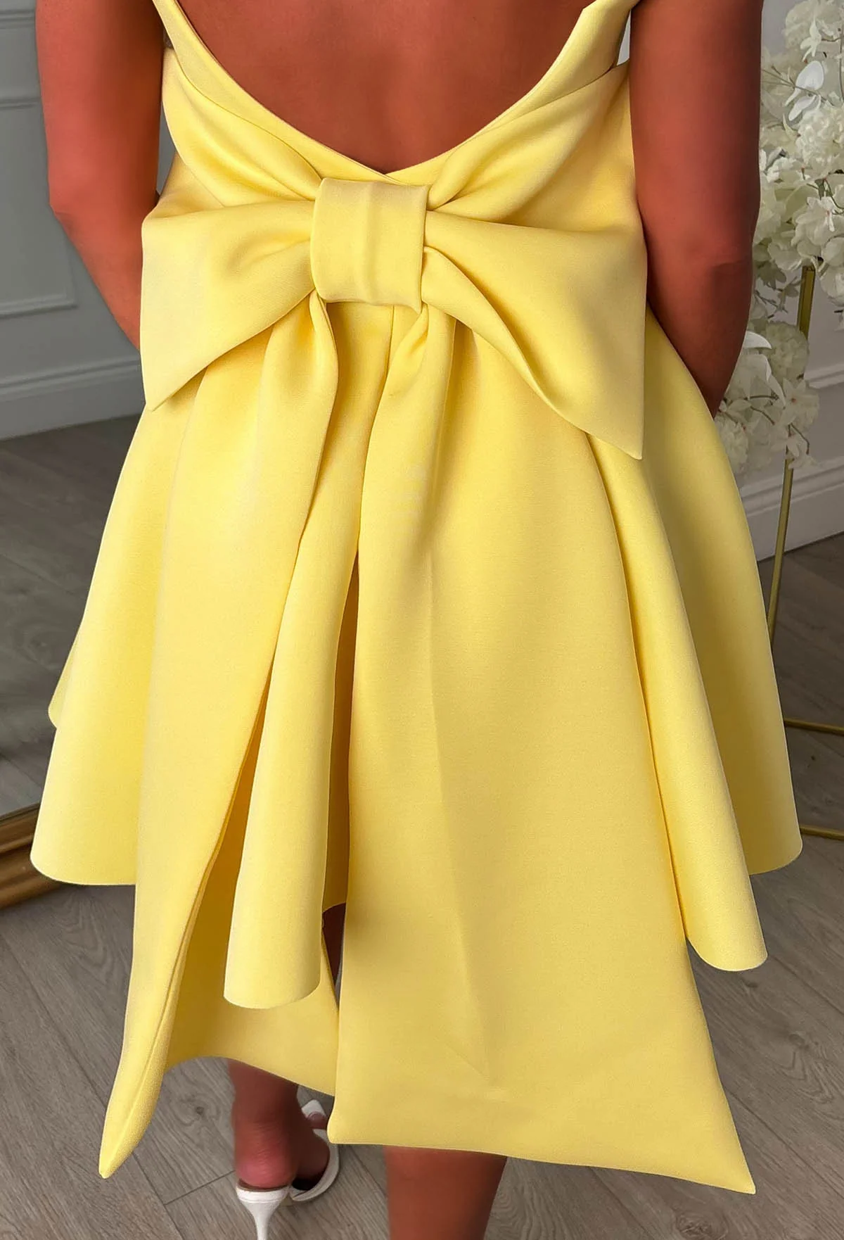 Adore Me More Lemon Bow Back Mini Dress - Image 4