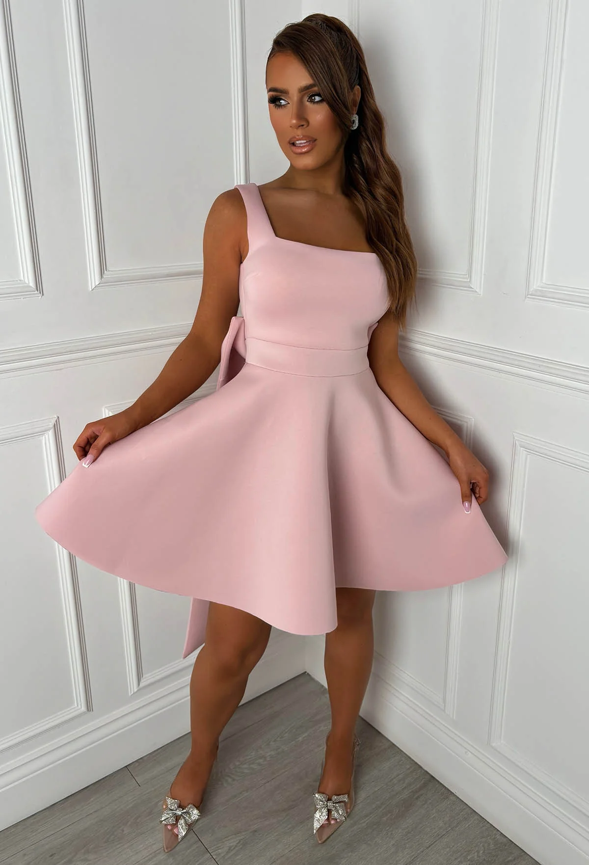 Adore Me More Pink Bow Back Mini Dress - Image 5