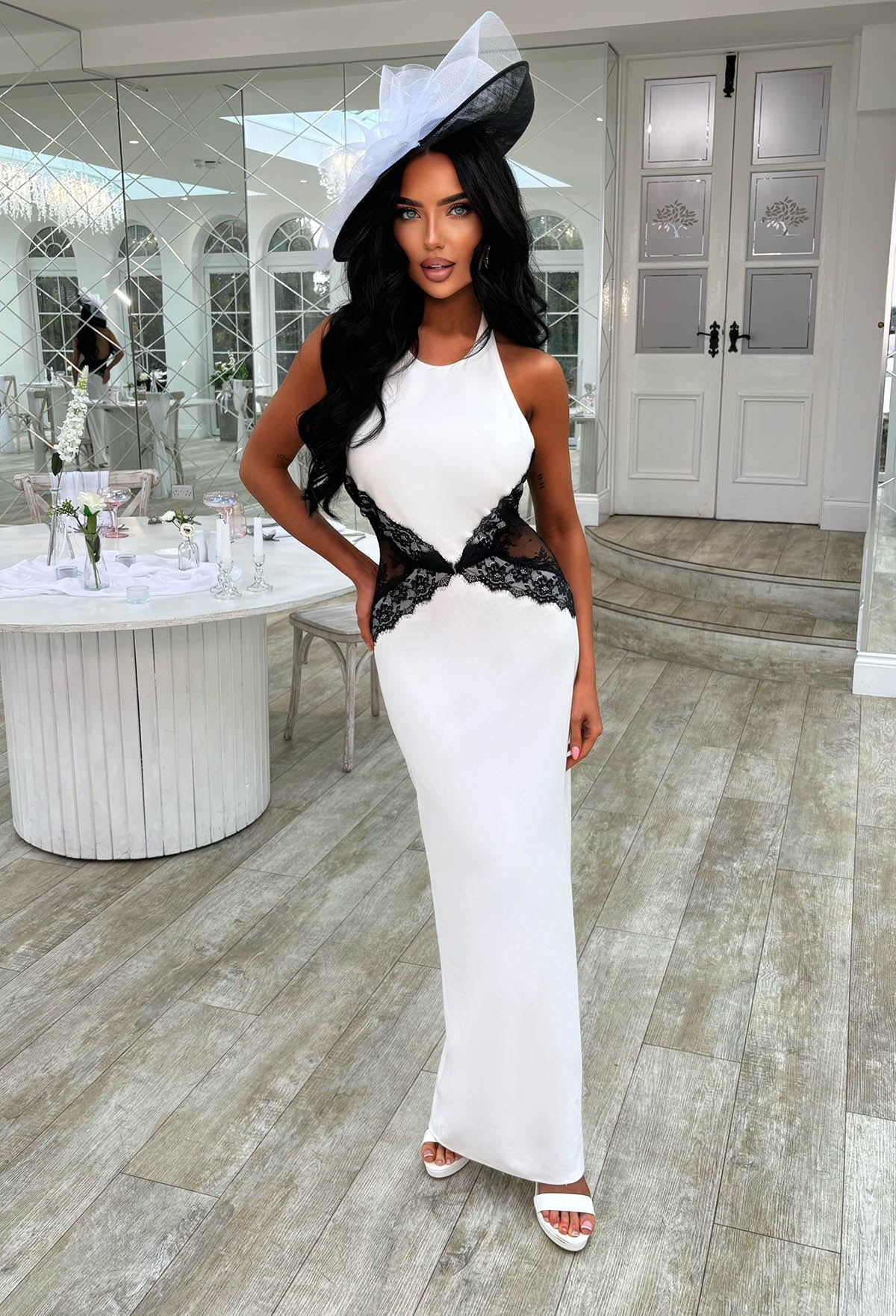 All's Fair White Contrast Lace Midaxi Dress - Image 2