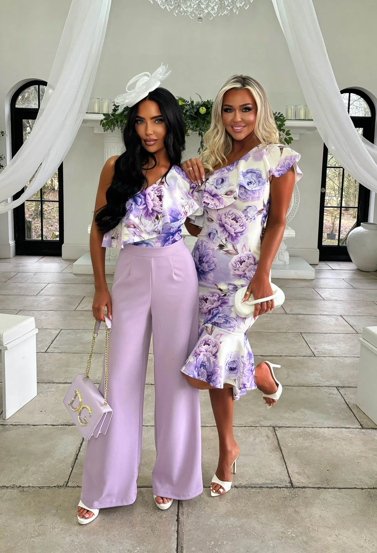 Always Frilled Lilac Asymmetric Ruffle Bodysuit - Image 3