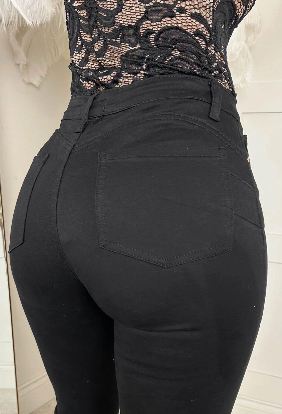 Amelie Black Stretch Push Up Skinny Jeans - Image 6