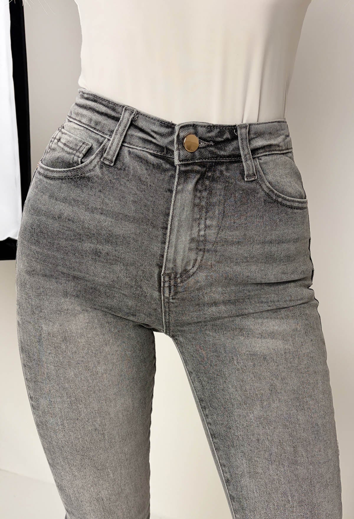 Amelie Grey Stretch Push Up Skinny Jeans - Image 7
