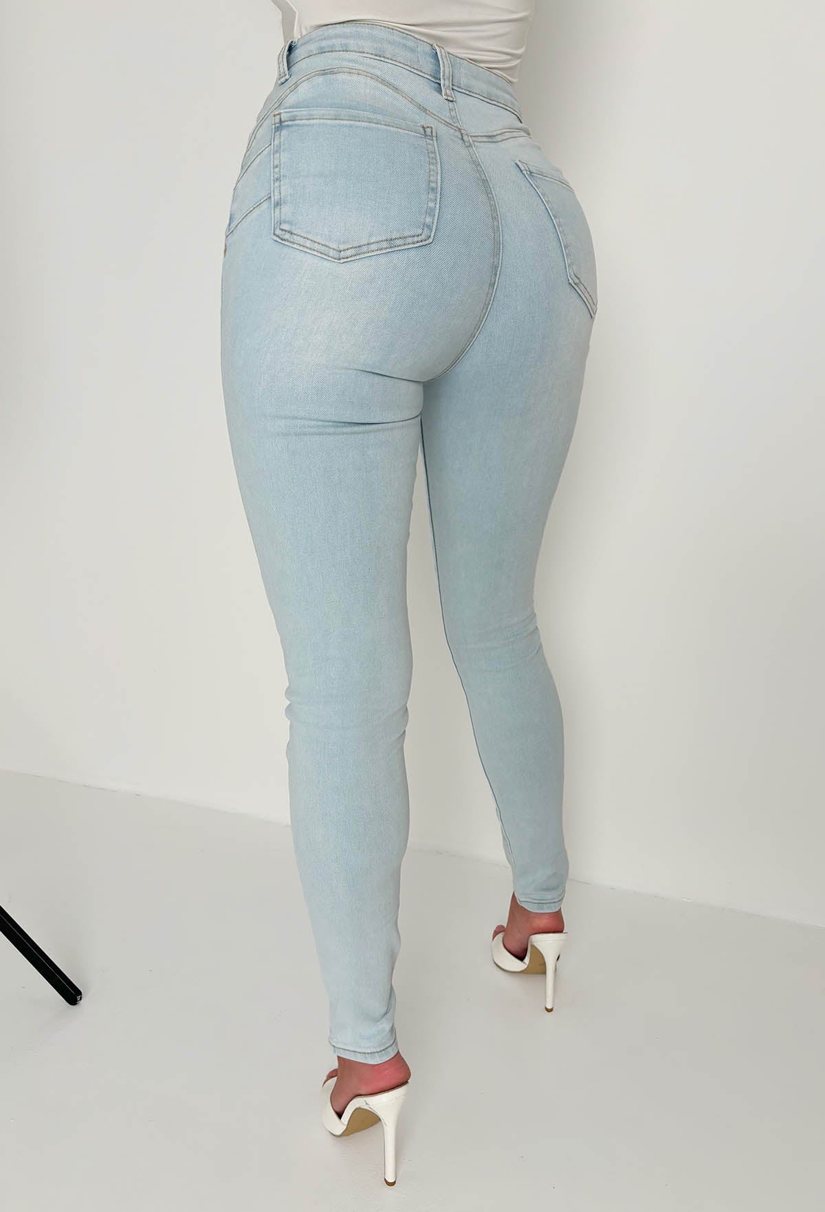 Amelie Light Blue Stretch Push Up Skinny Jeans - Image 5