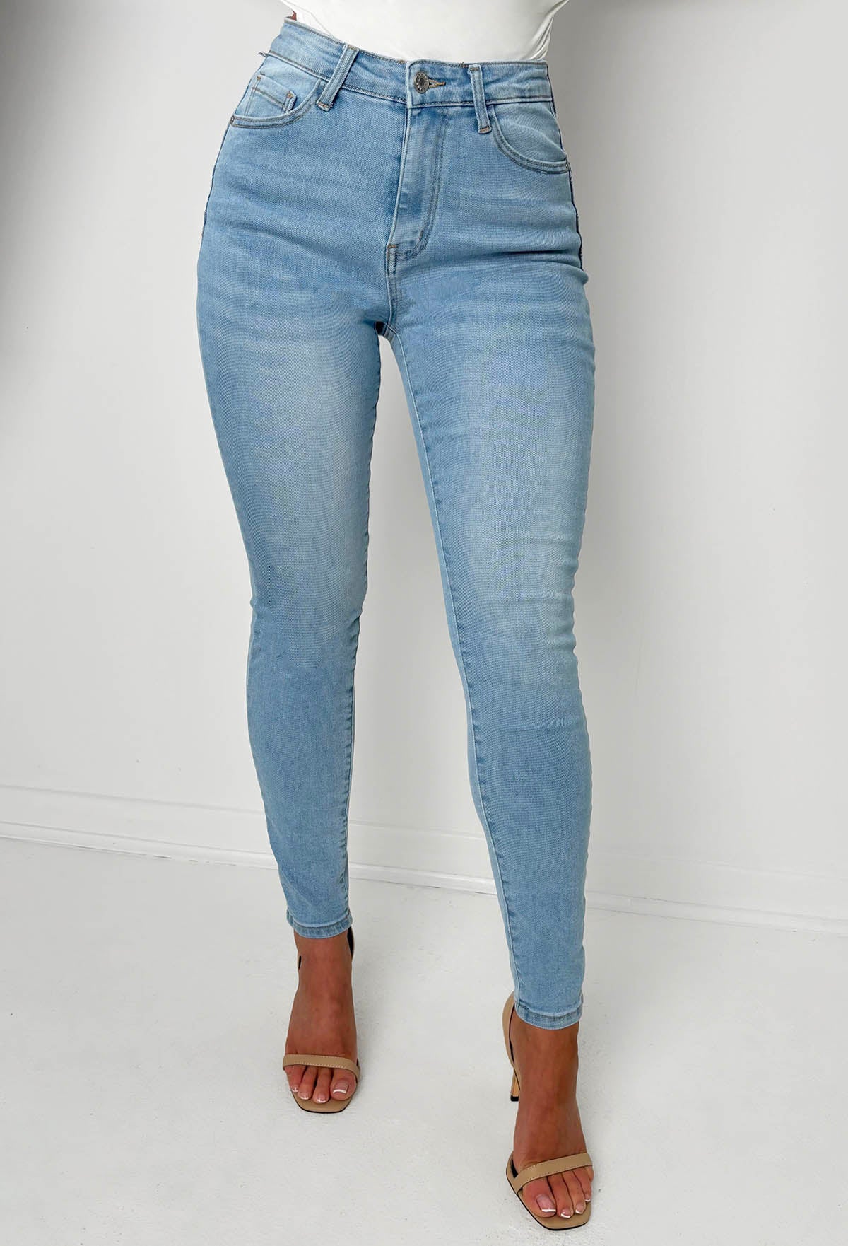 Amelie Light Wash Stretch Push Up Skinny Jeans - Image 6