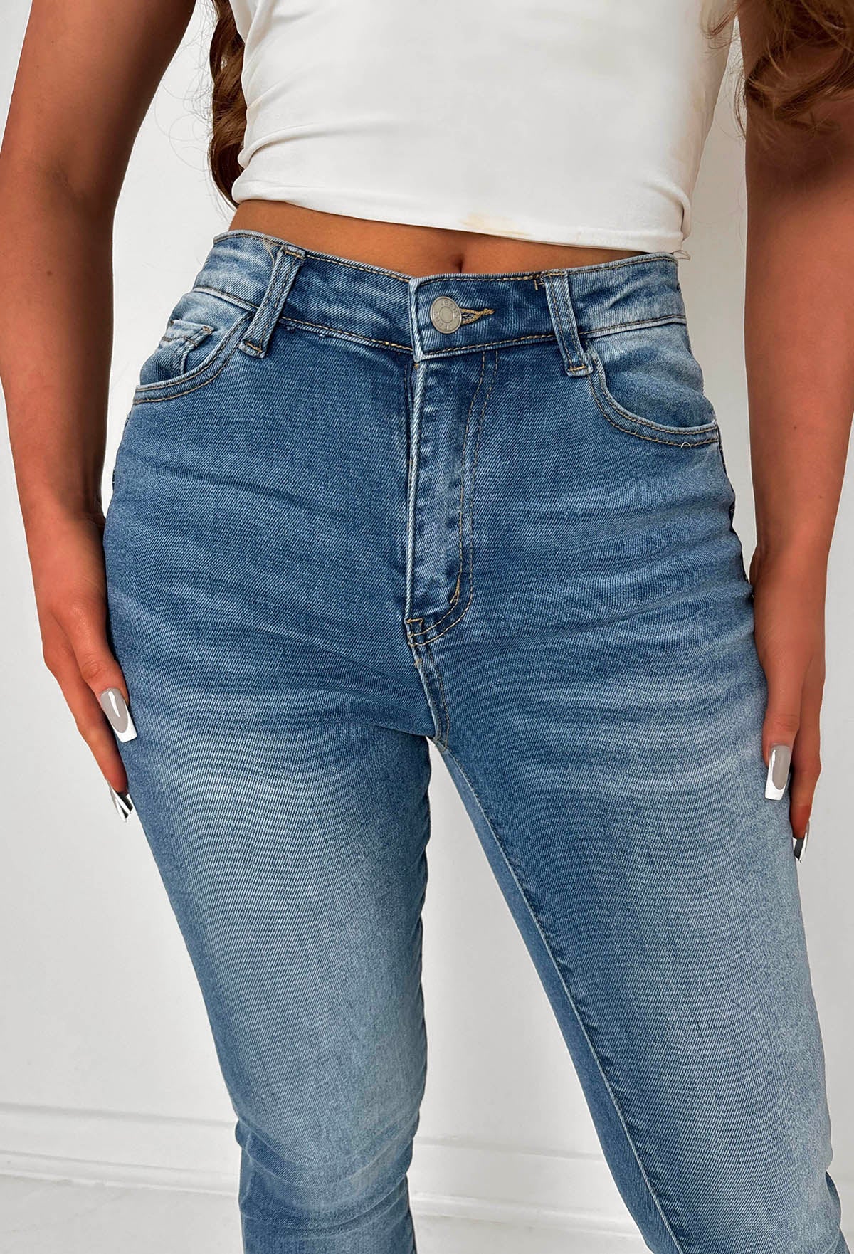 Amelie Mid Wash Stretch Push Up Skinny Jeans - Image 6