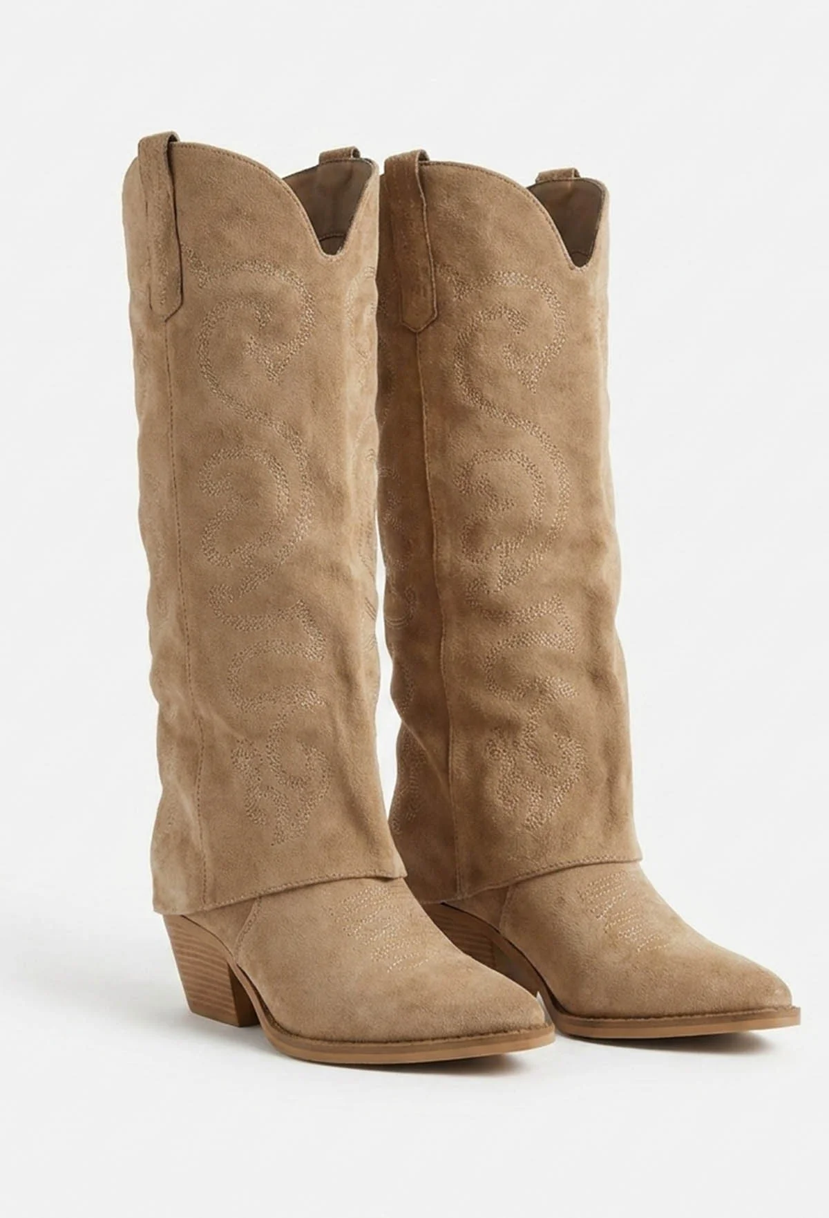 Arabelle Beige Cowboy Shark Boots - Image 2