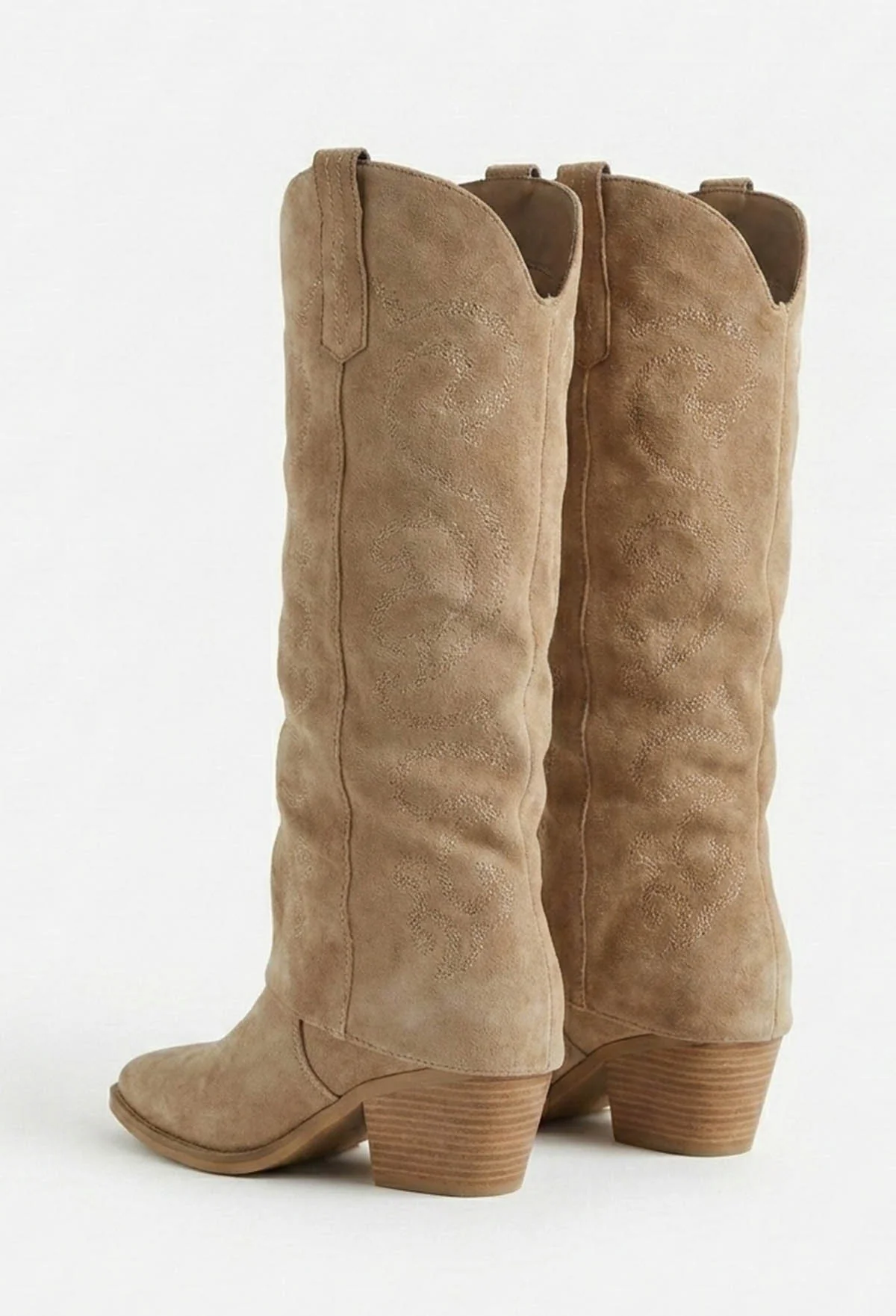 Arabelle Beige Cowboy Shark Boots - Image 3