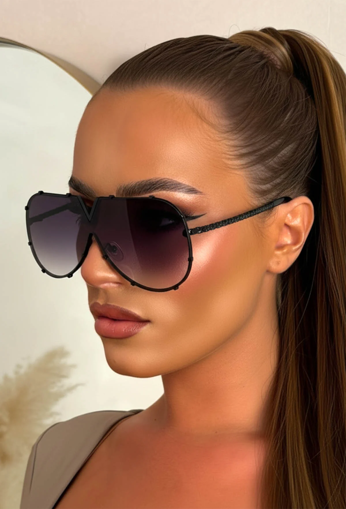 Aviator Baby Black Aviator Sunglasses - Image 2
