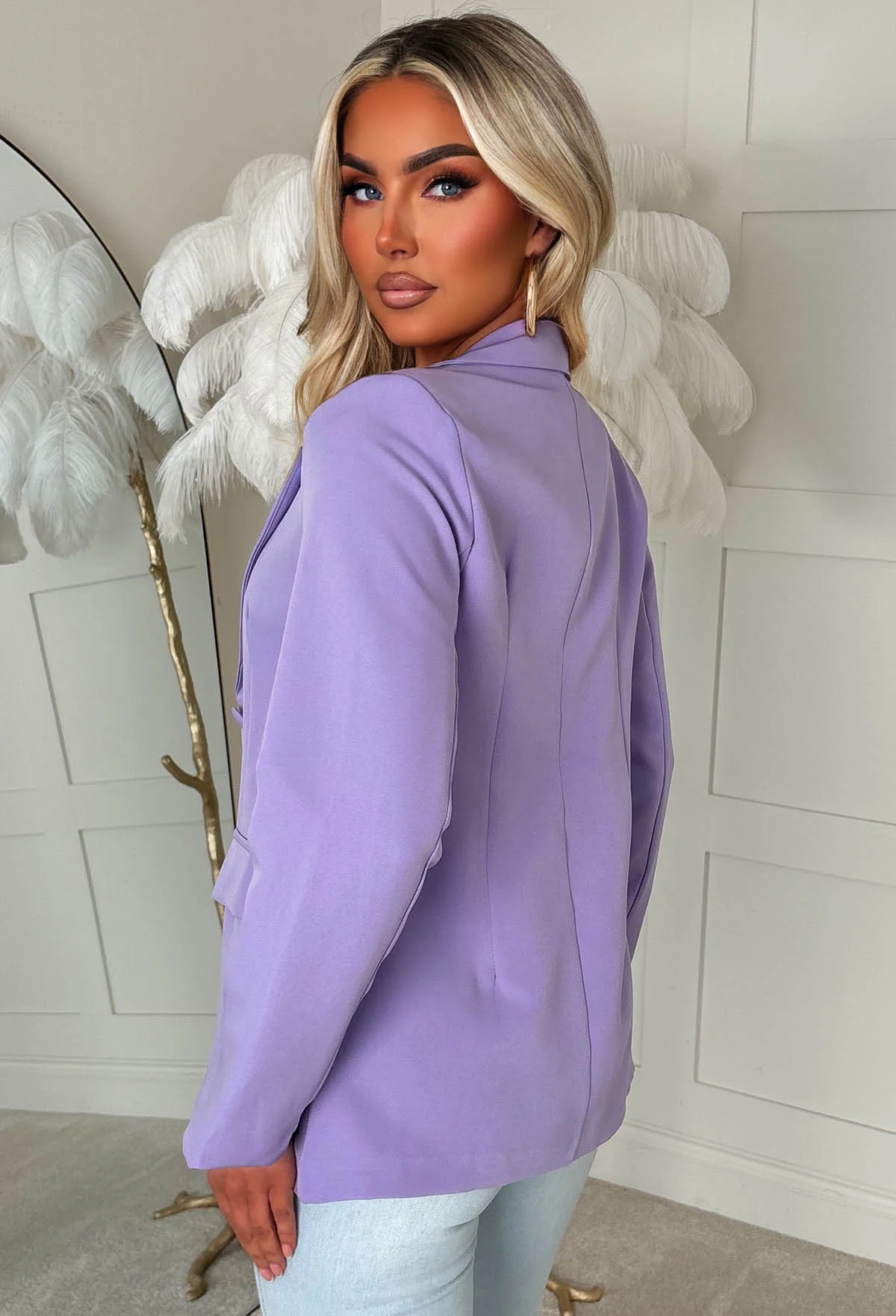 Babe Essential Lilac Fitted Blazer - Image 4