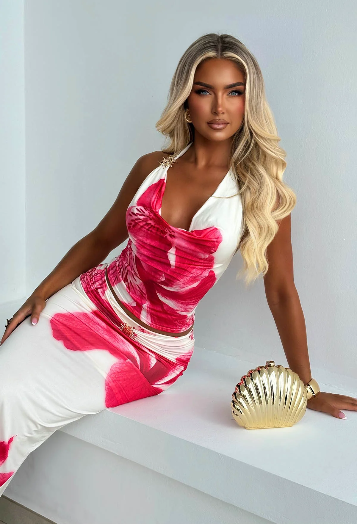Bali In Bloom White Floral Print Co-ord Set - Image 3