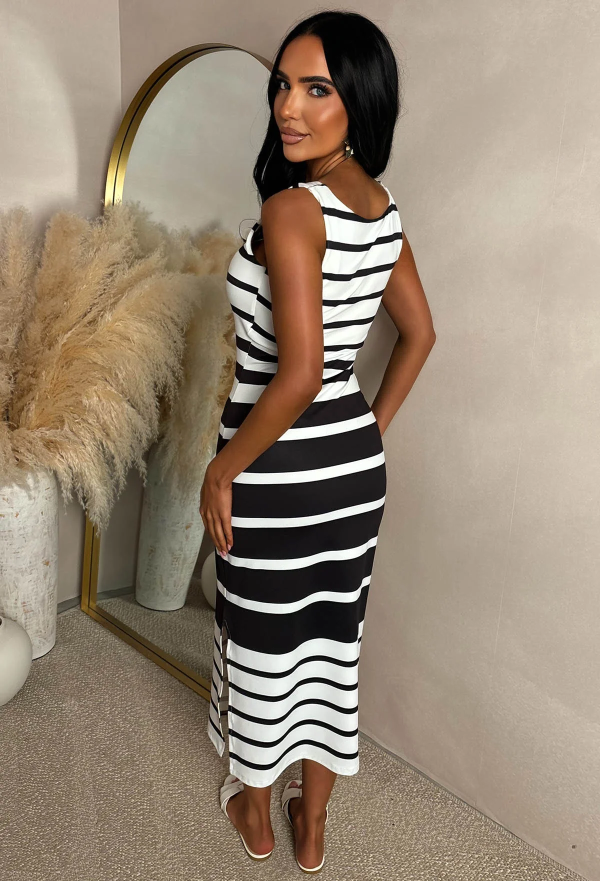 Basically Be There Black Print Maxi Dress With Square Neckline - Image 2
