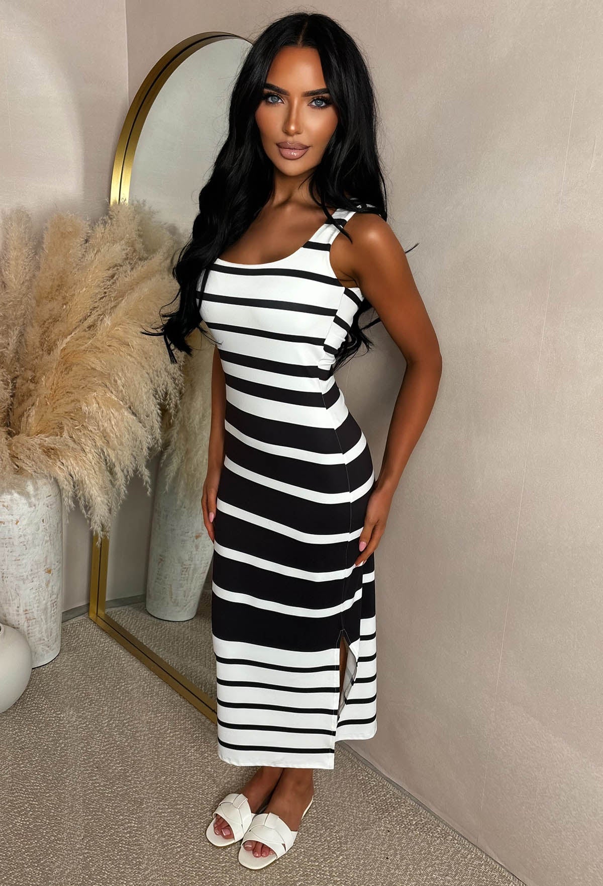 Basically Be There Black Print Maxi Dress With Square Neckline - Image 3