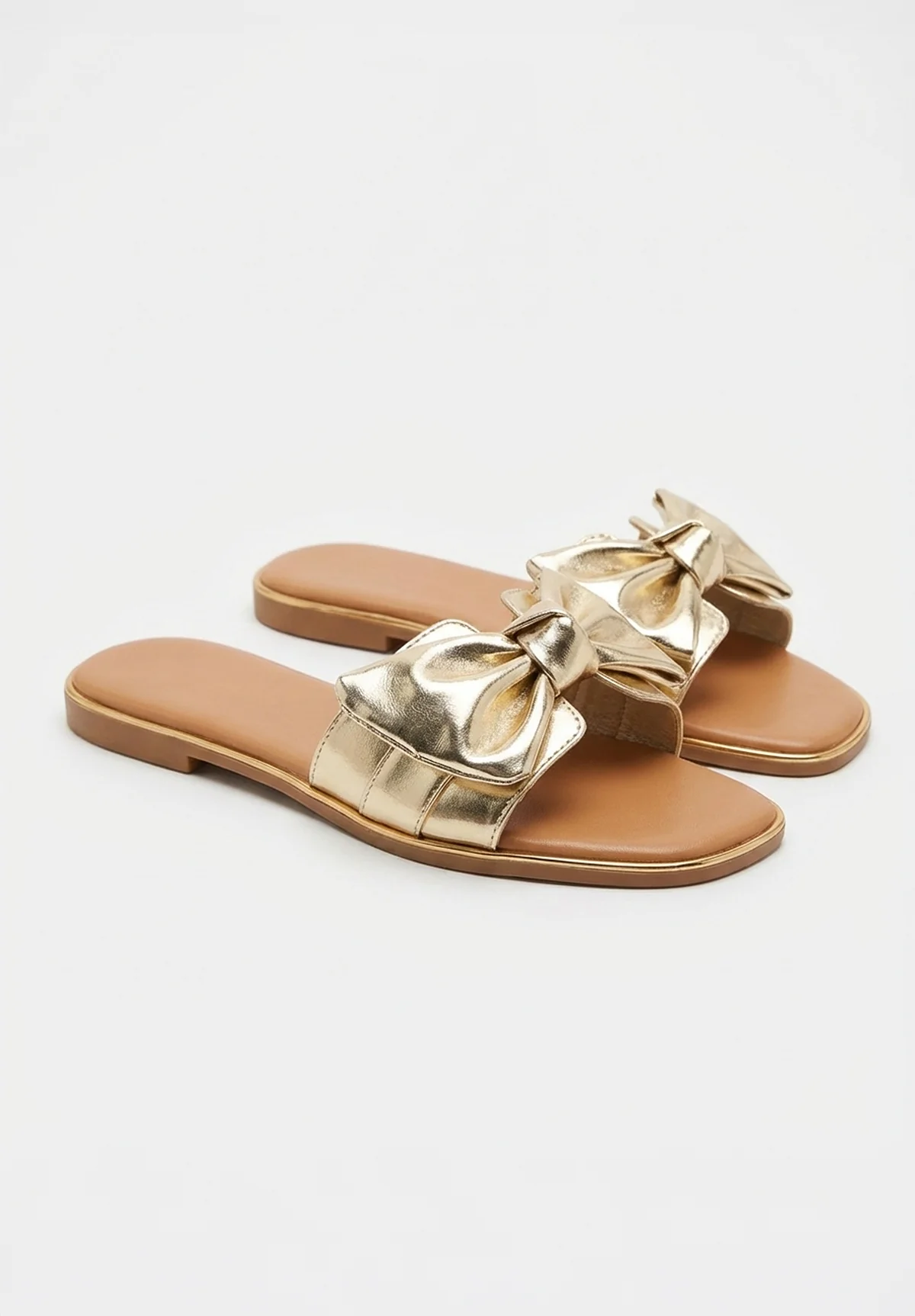 Belle Of The Bow Gold Embellished Sandals - Image 2