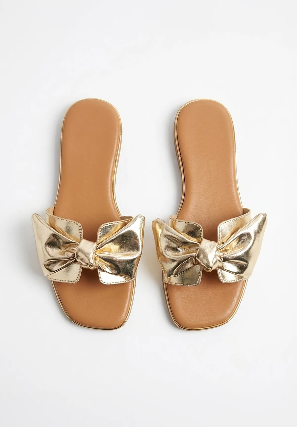 Belle Of The Bow Gold Embellished Sandals - Image 3