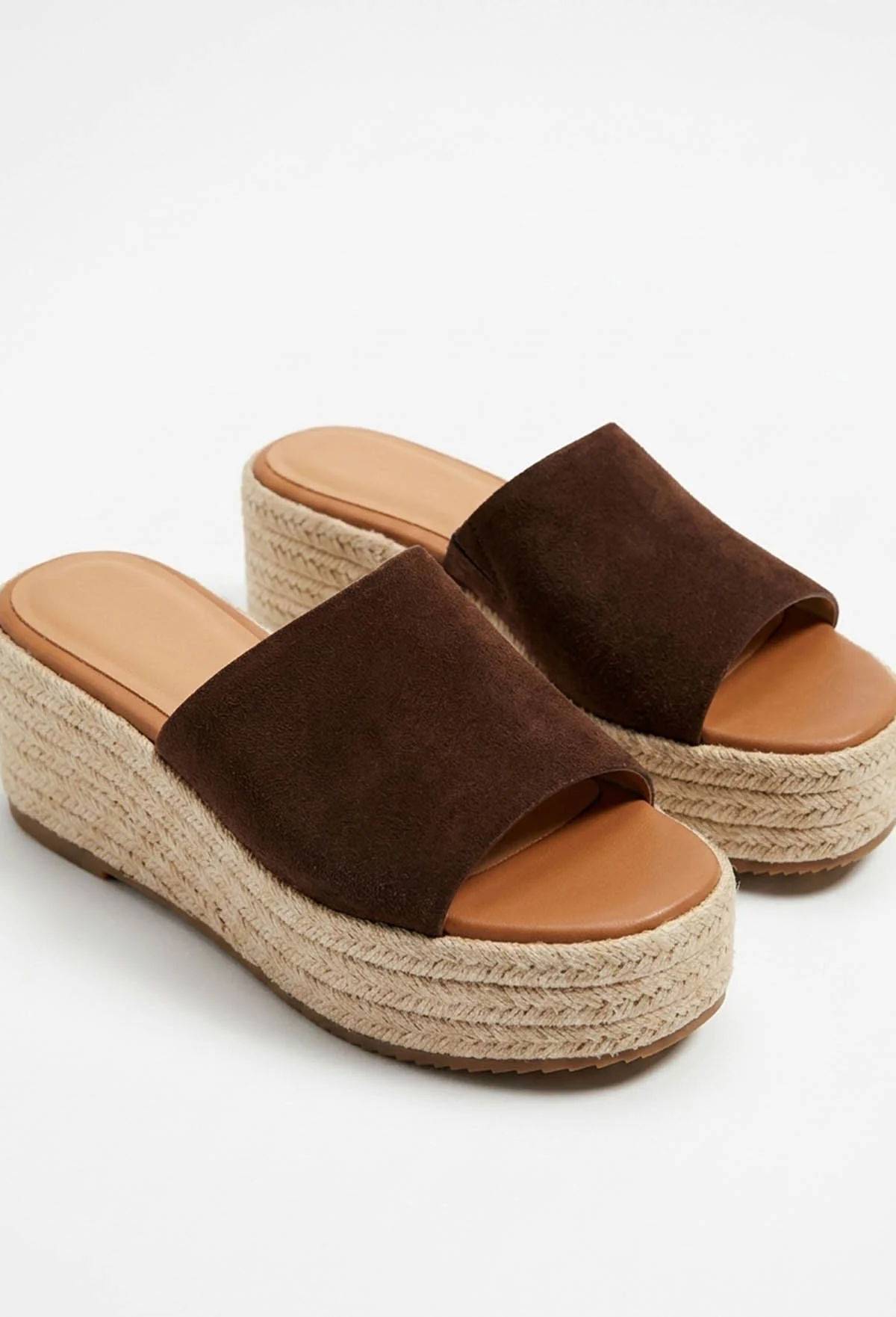Boho Babe Brown Raffia Mule Wedges - Image 2