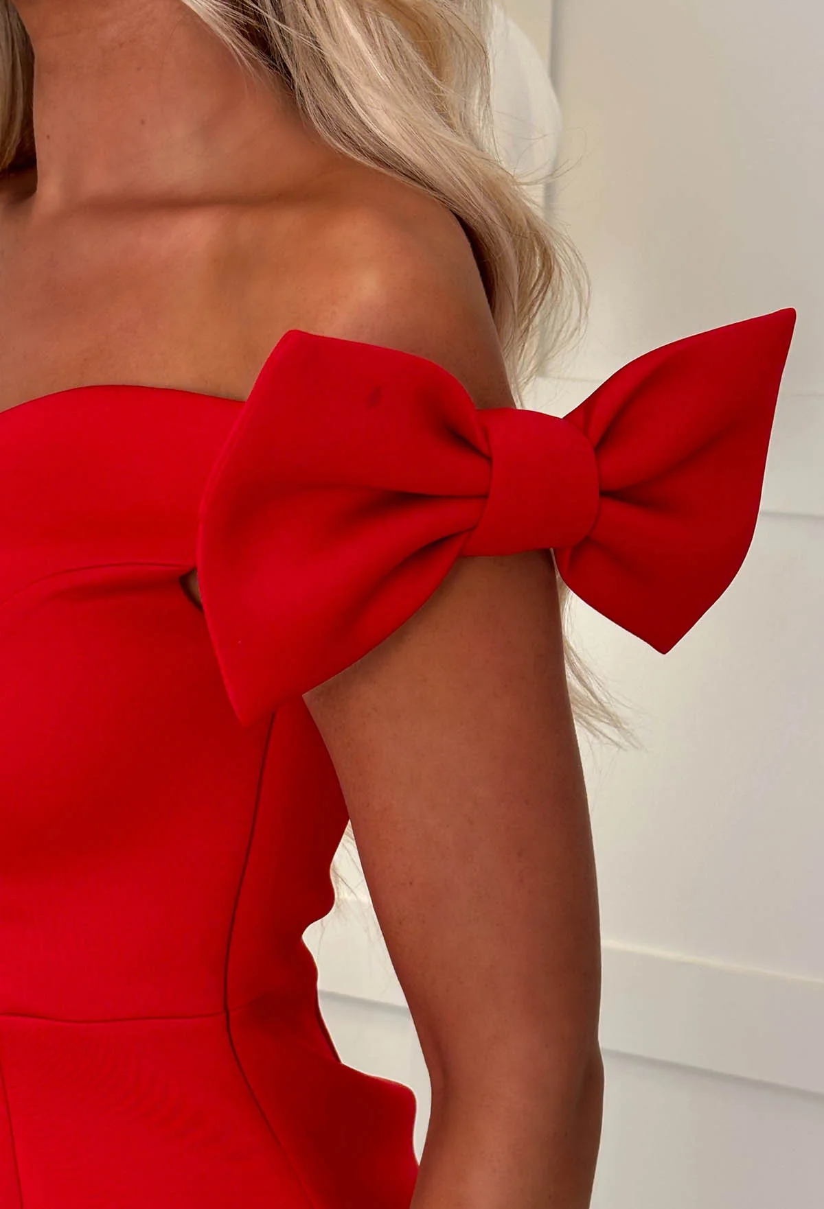 Bowed In Love Red Bow Sleeve Mini Dress - Image 4