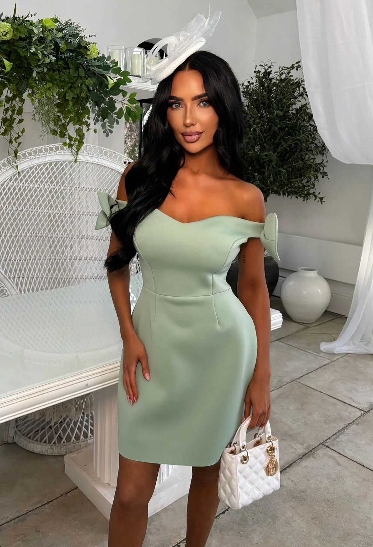 Bowed In Love Sage Bow Sleeve Mini Dress - Image 4
