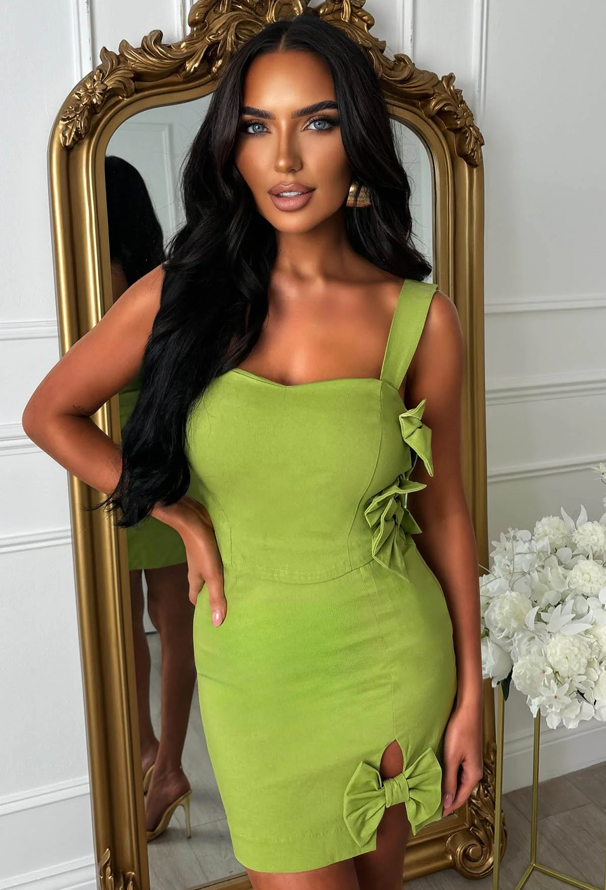 Bowtiful Elegance Green Bow Detail Skirt Co-Ord Set - Image 3