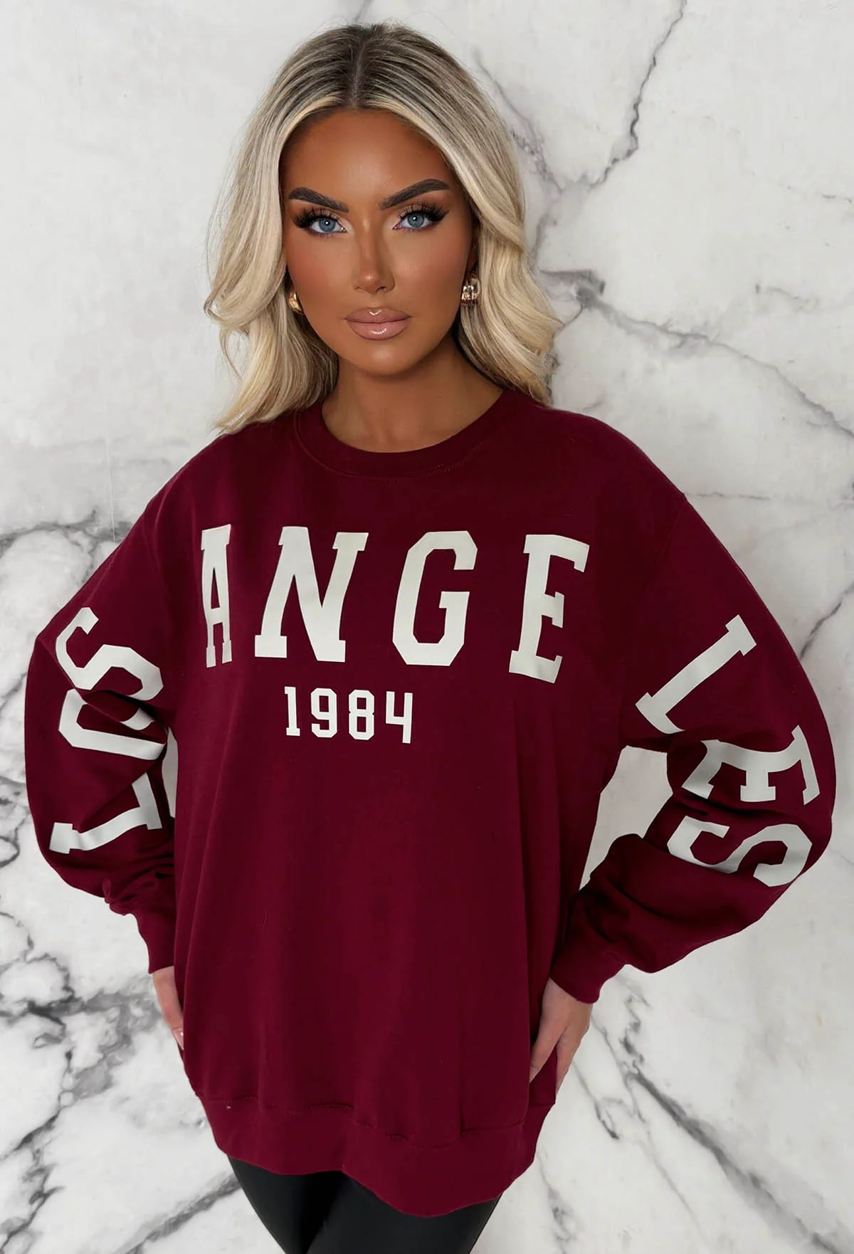 Bree Burgundy Los Angeles Sweatshirt - Image 2