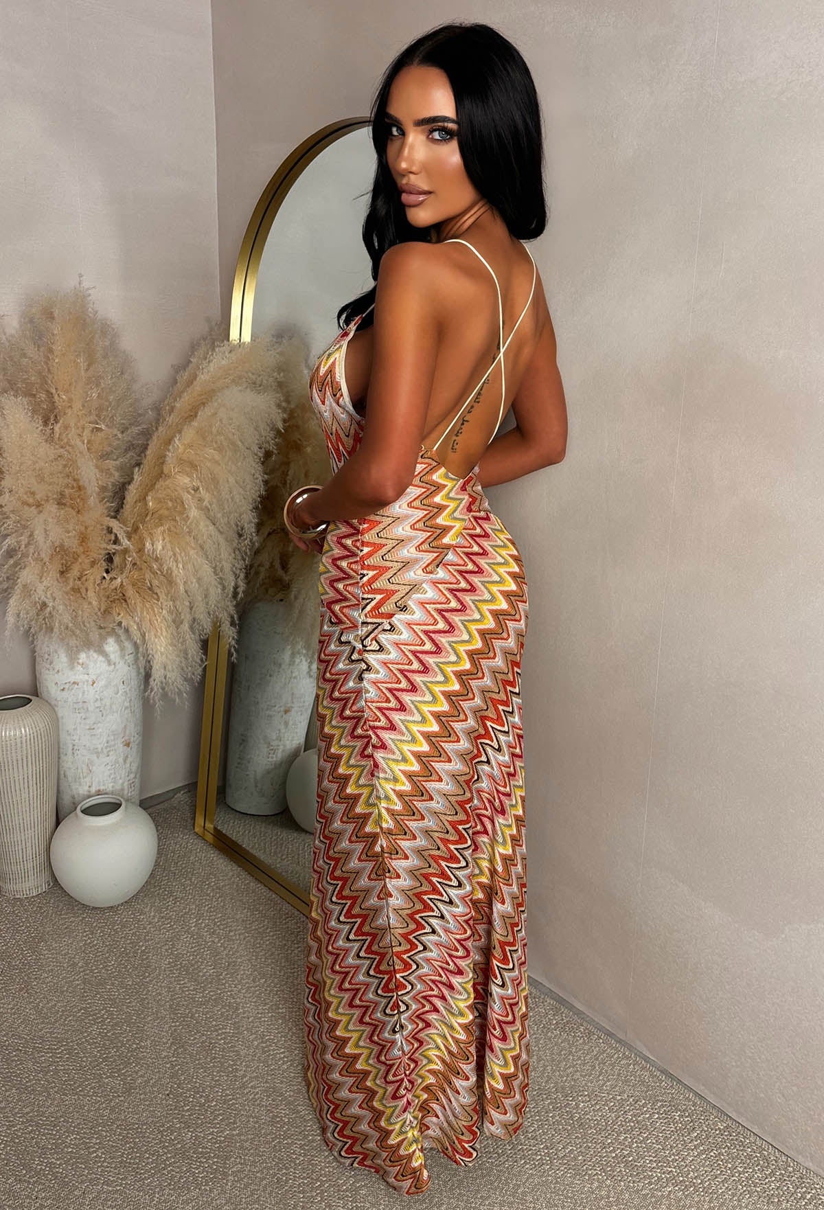 Bring On The Style Orange Zig Zag Maxi Dress - Image 6