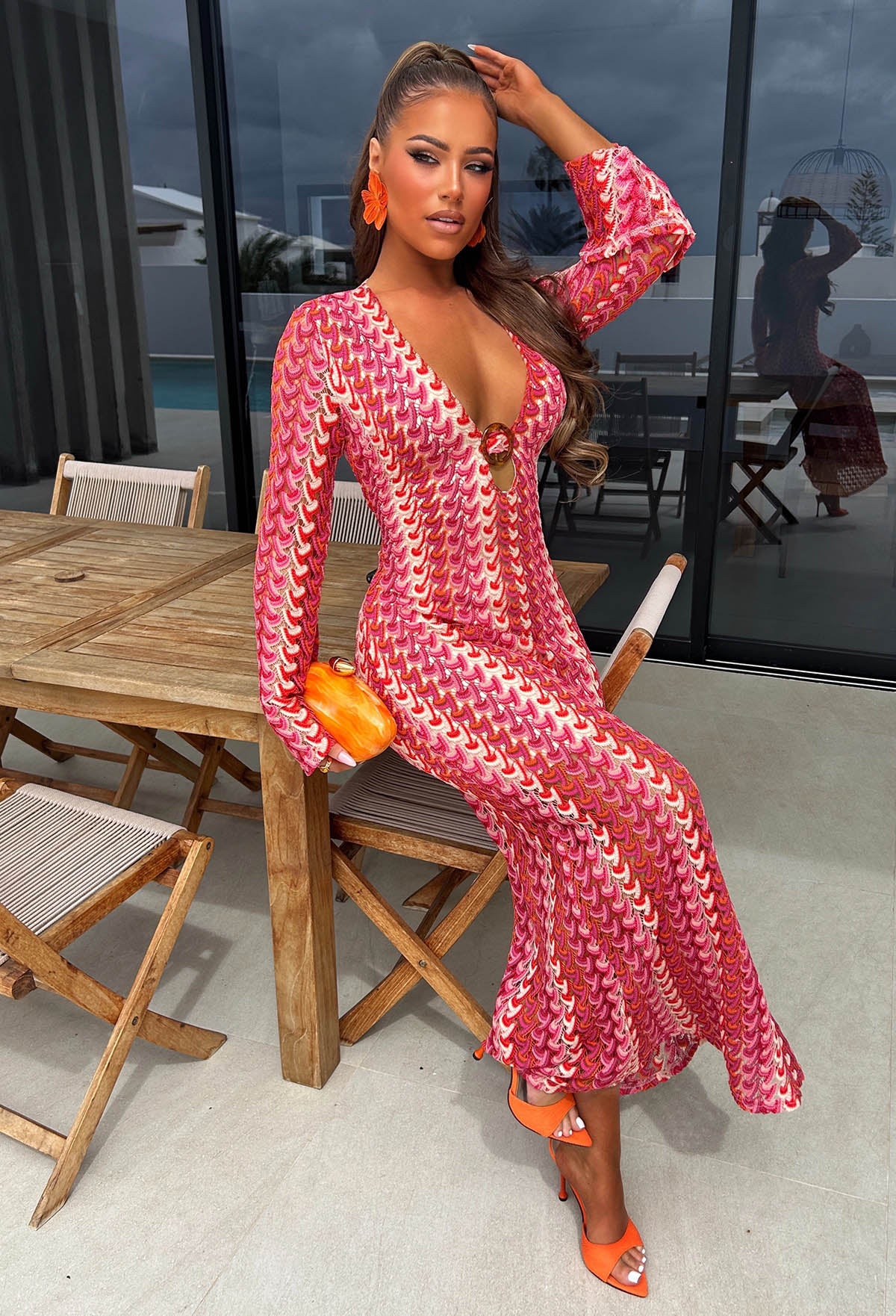 Bring On The Style Red Zig Zag Maxi Dress - Image 4