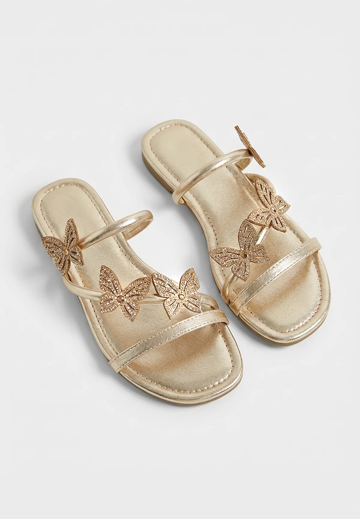 Butterfly Dreaming Gold Strappy Sandals - Image 3
