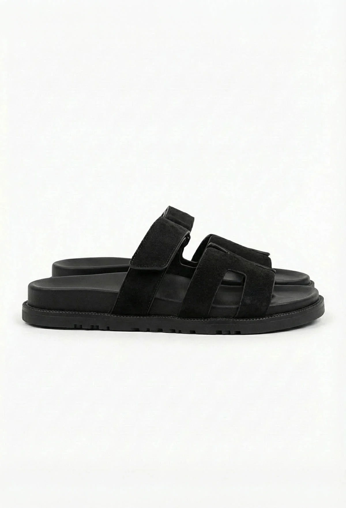 Chic In Summer Black Strap Faux Suede Sandals - Image 3