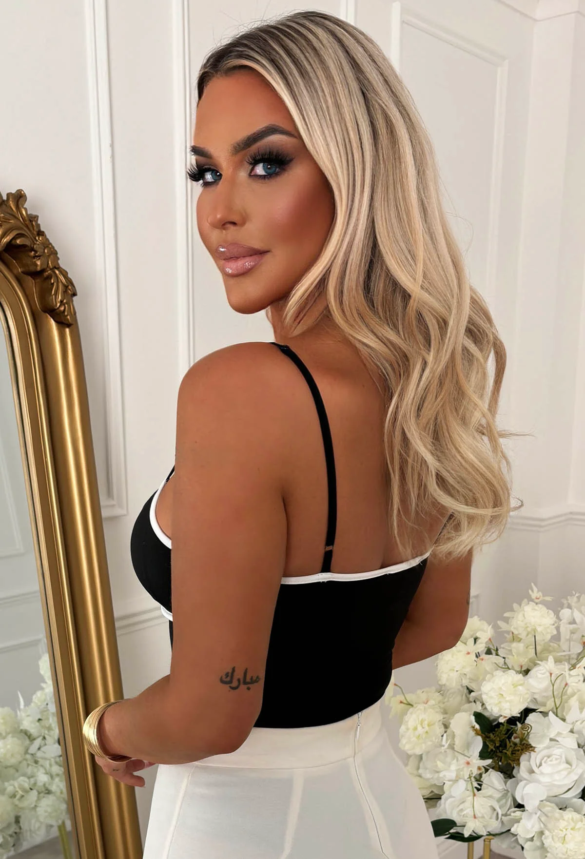 Chic One Black Corsage Stretch Bodysuit - Image 5