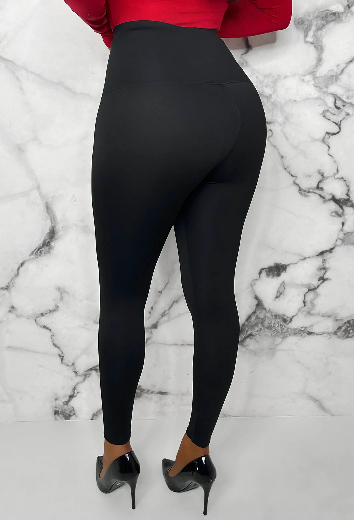 Cinched & Savvy Black Waist Cinched Corset Detail Leggings Limited Edition - Image 3