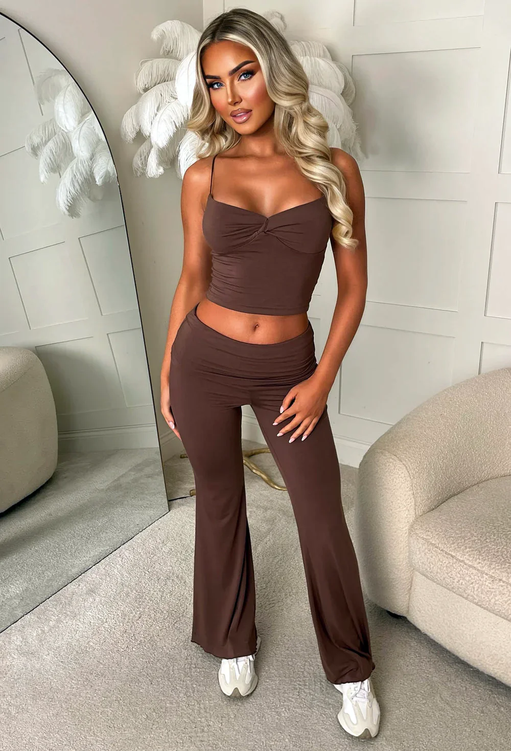 Comfort Core Chocolate Brown Jersey Loungewear Co-Ord Set - Image 4