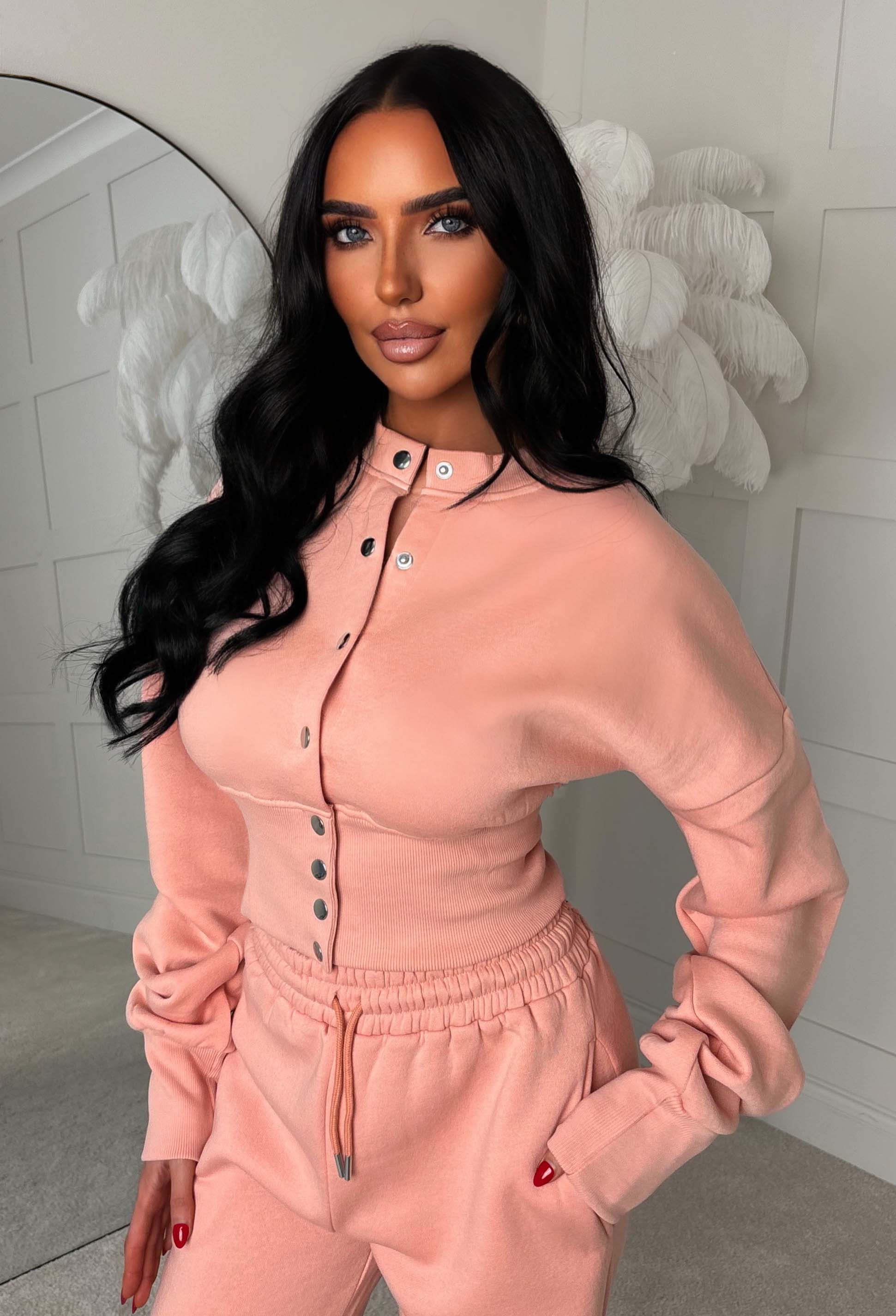 Comfy Collective Pink Button Down Lounge Co-ord - Image 3