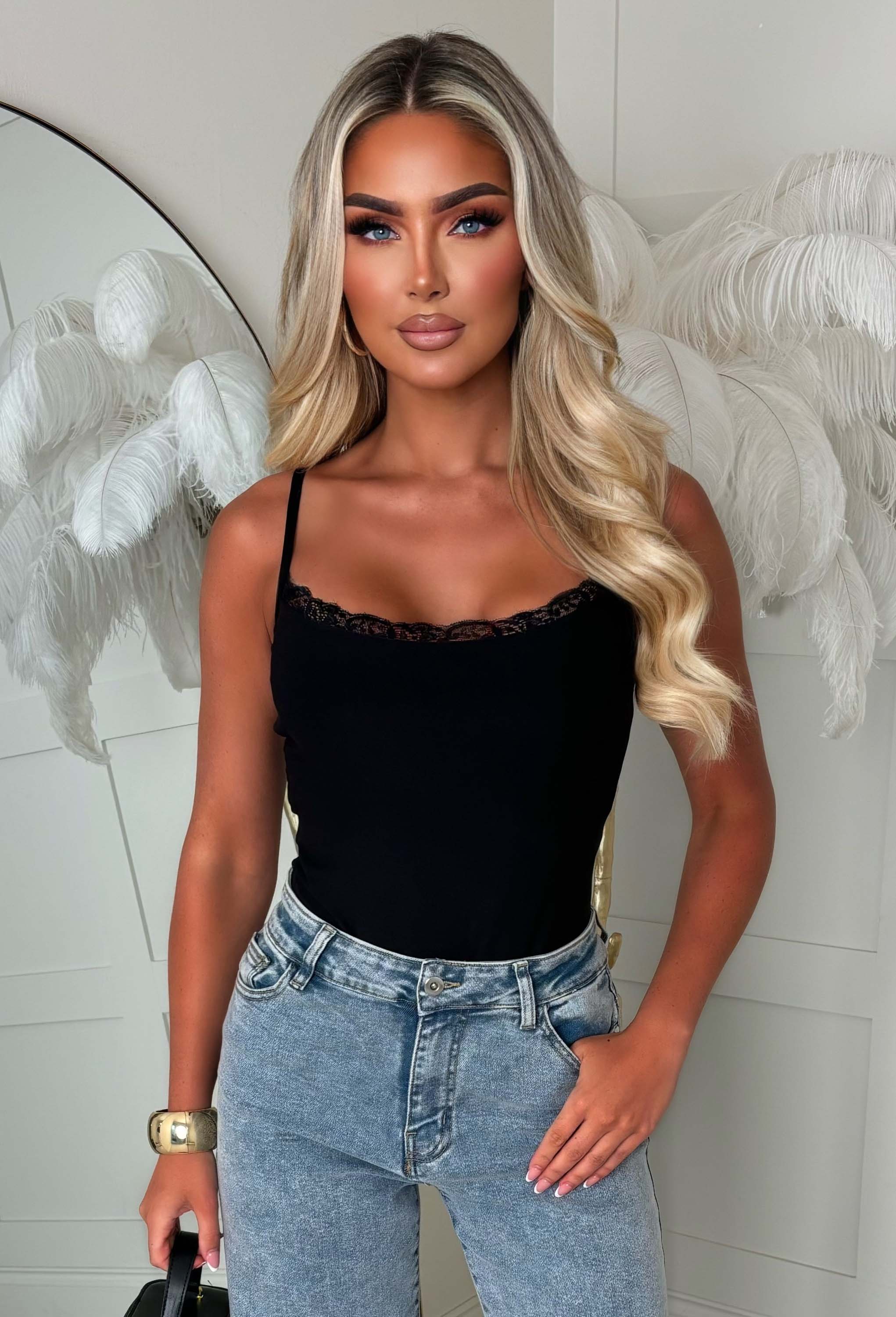 Contour Crush Black Lace Hem Bodysuit - Image 2