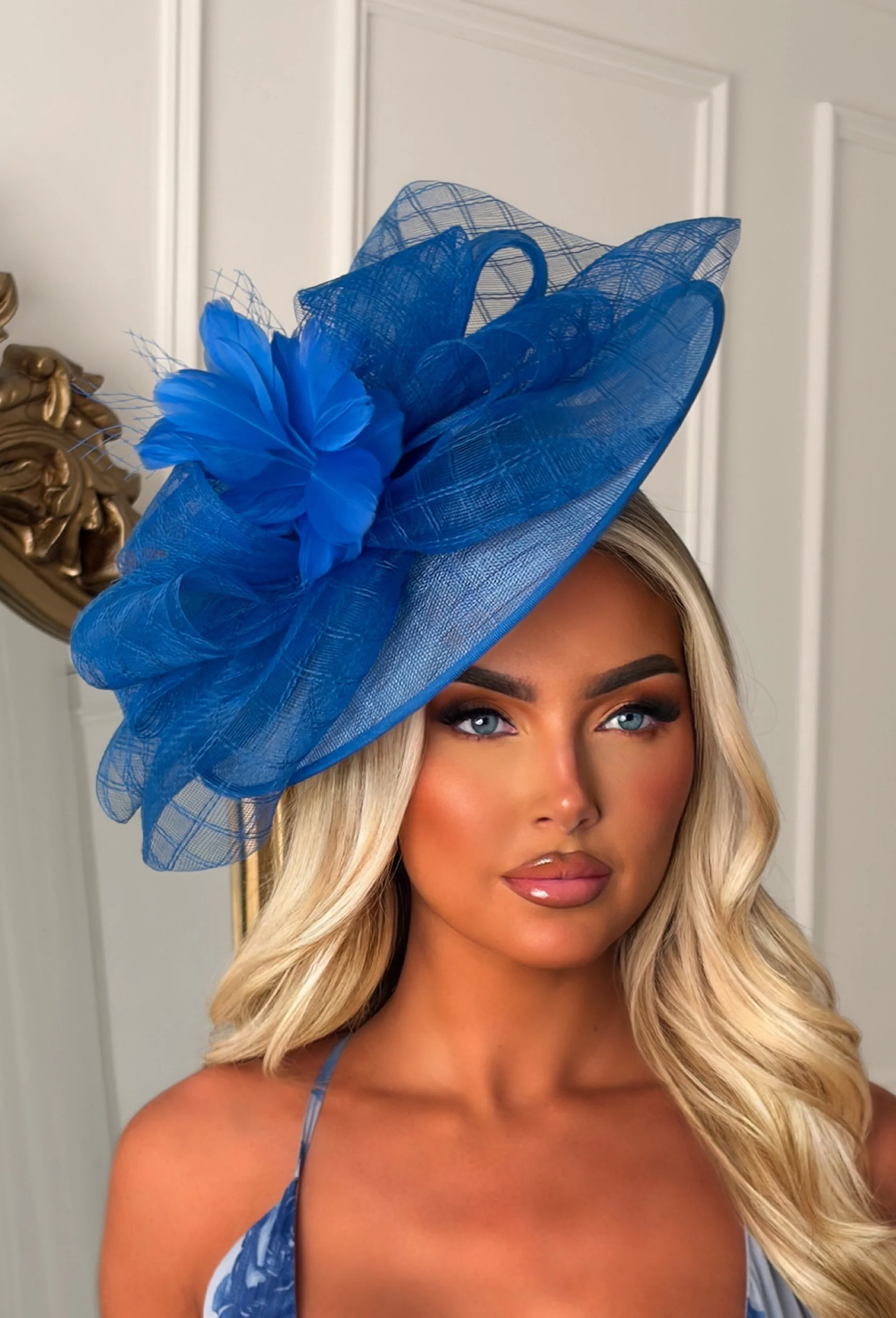 Cosmo Chic Cobalt Floral Bow Detail Fascinator