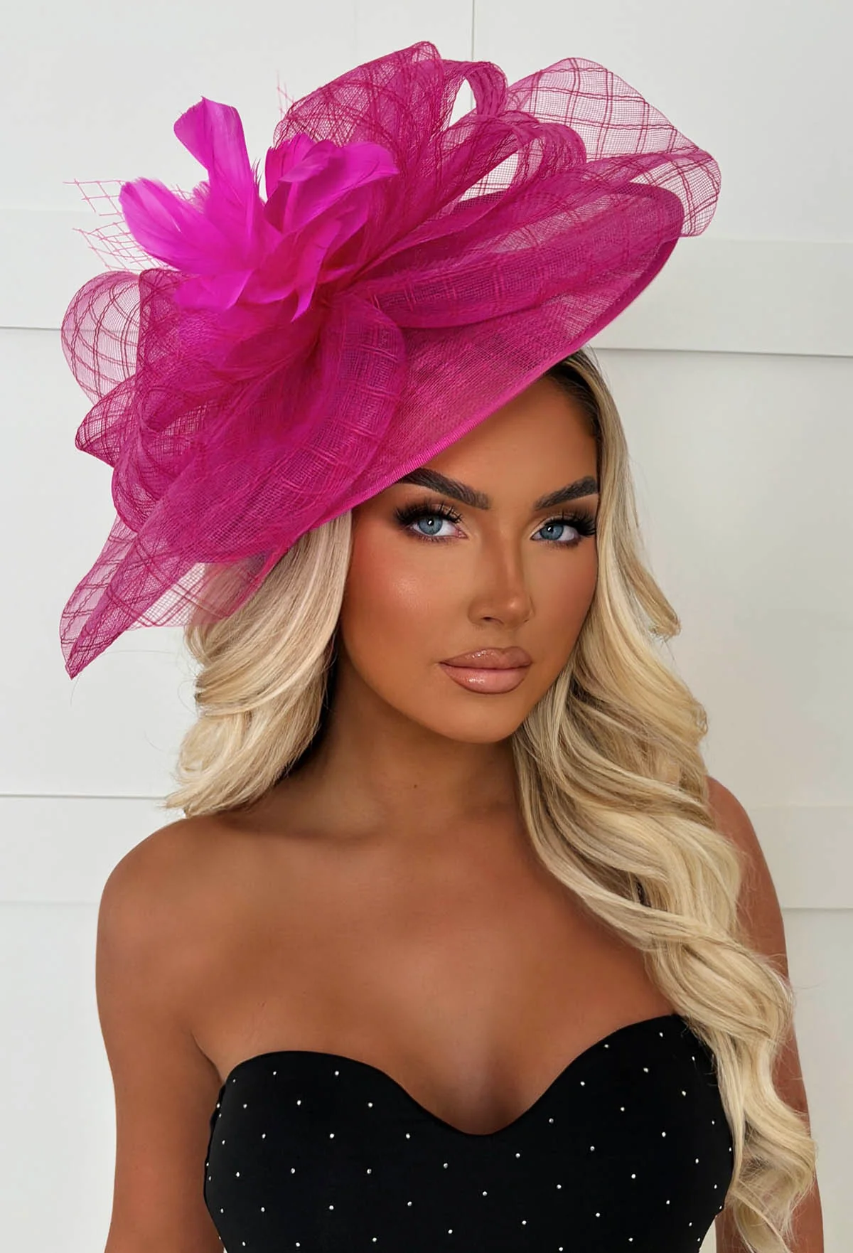 Cosmo Chic Hot Pink Floral Bow Detail Fascinator - Image 2
