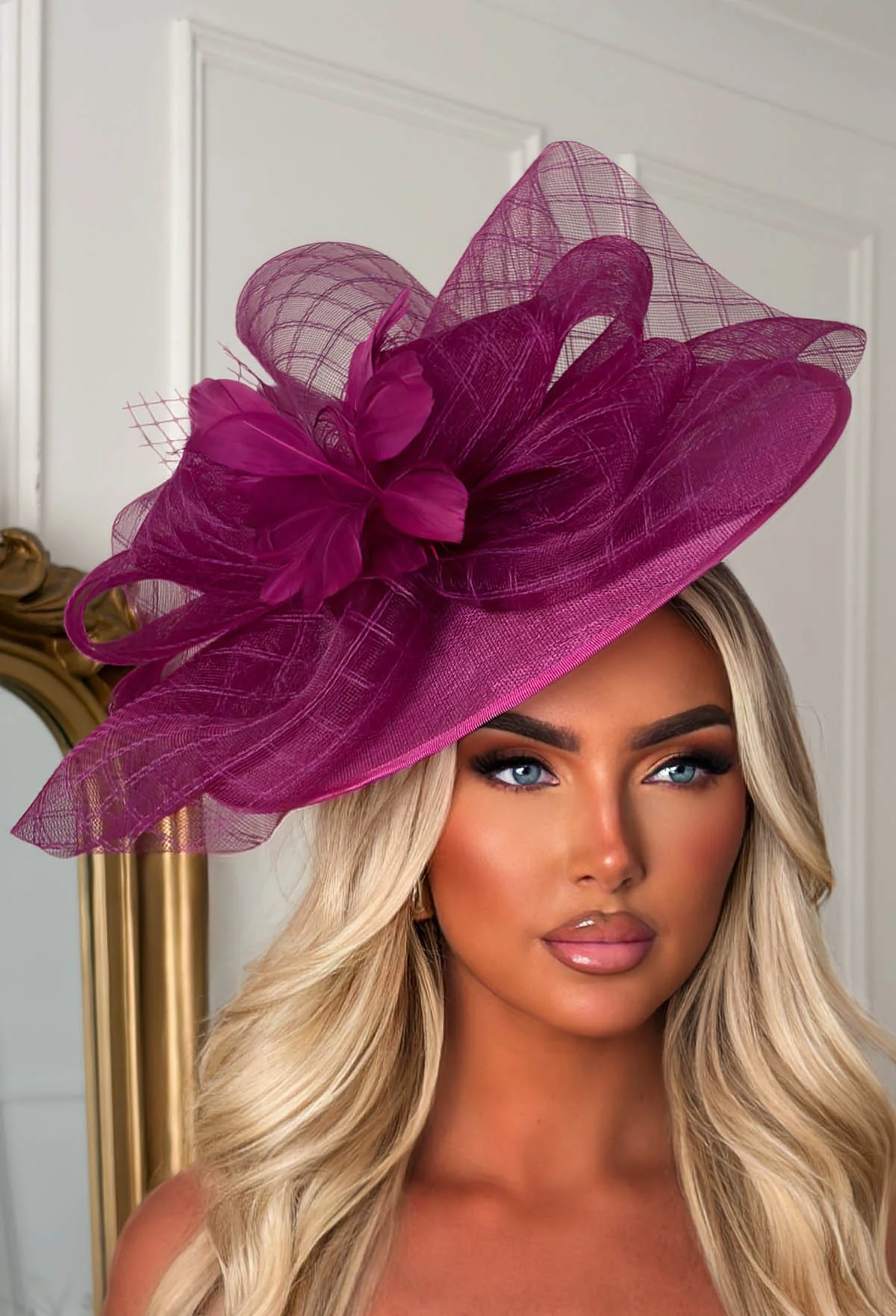 Cosmo Chic Purple Floral Bow Detail Fascinator - Image 2