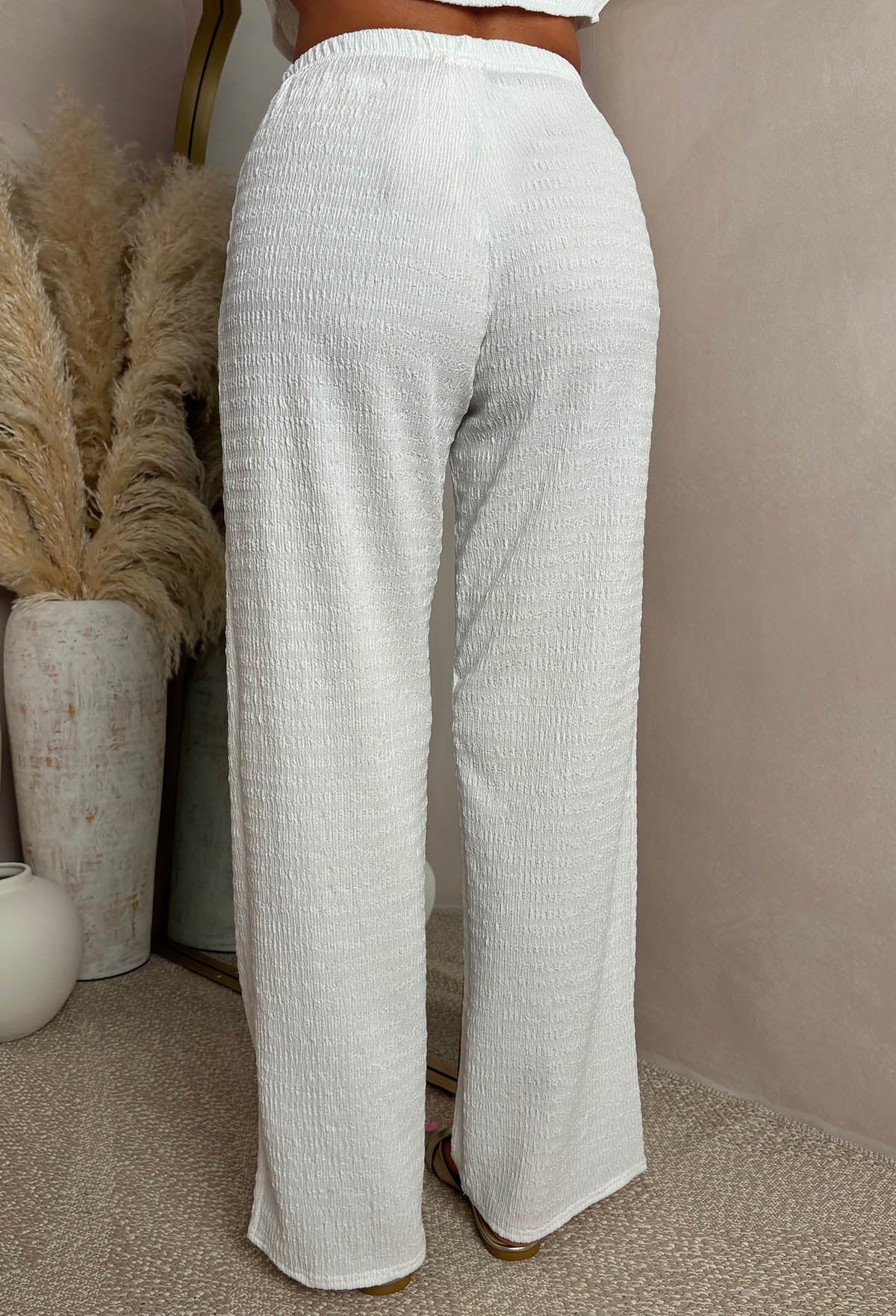 Crimson Crush Cream Straight Leg Stretch Trousers - Image 5