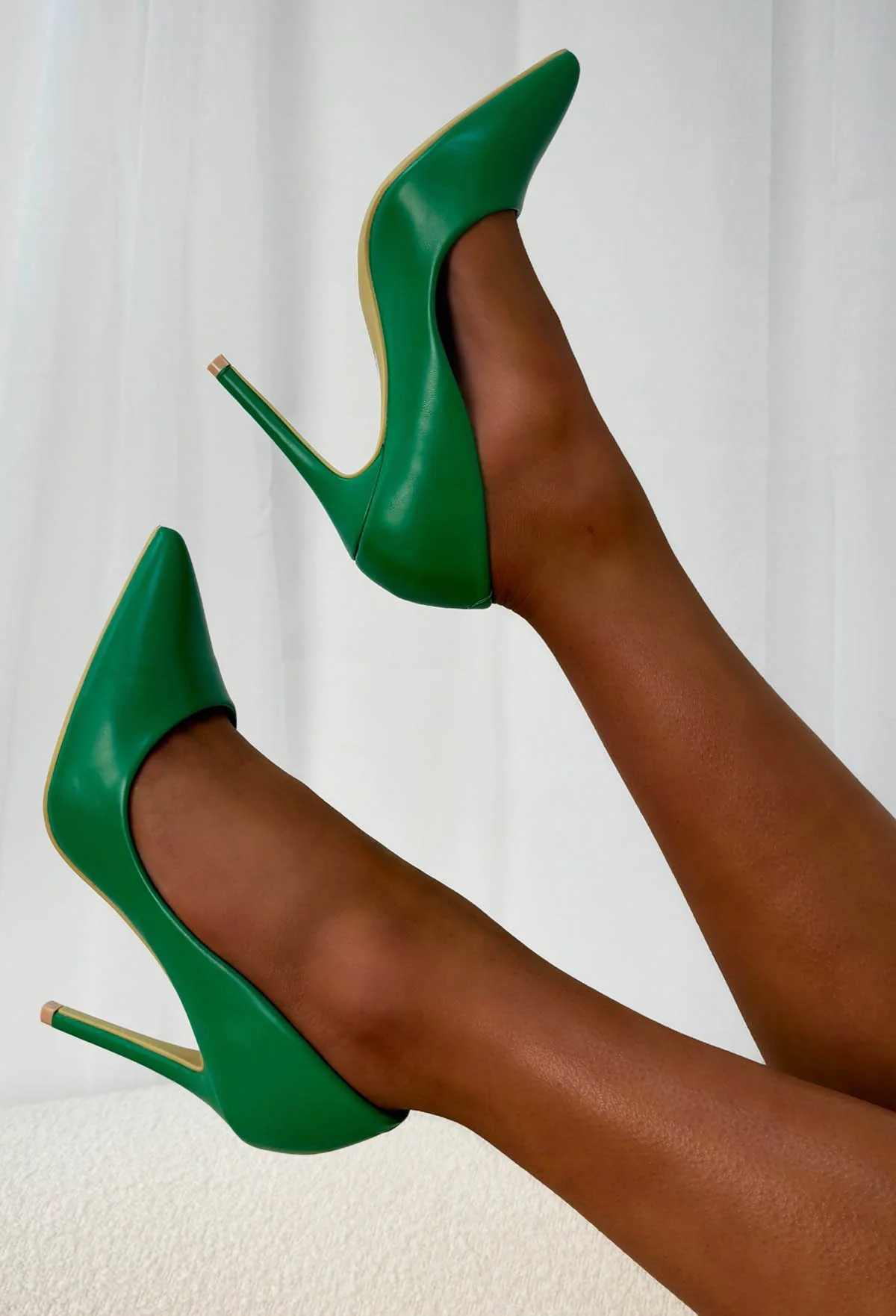 Crushing On You Green Faux Leather Court Heels - Image 2