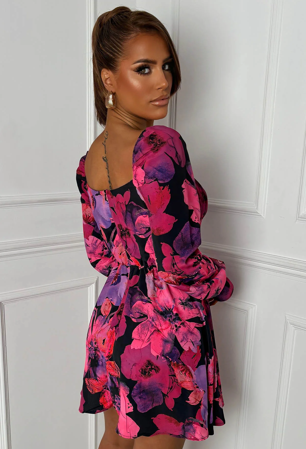 Cute As Can Be Multi Long Sleeve Milkmaid Dress - Image 3