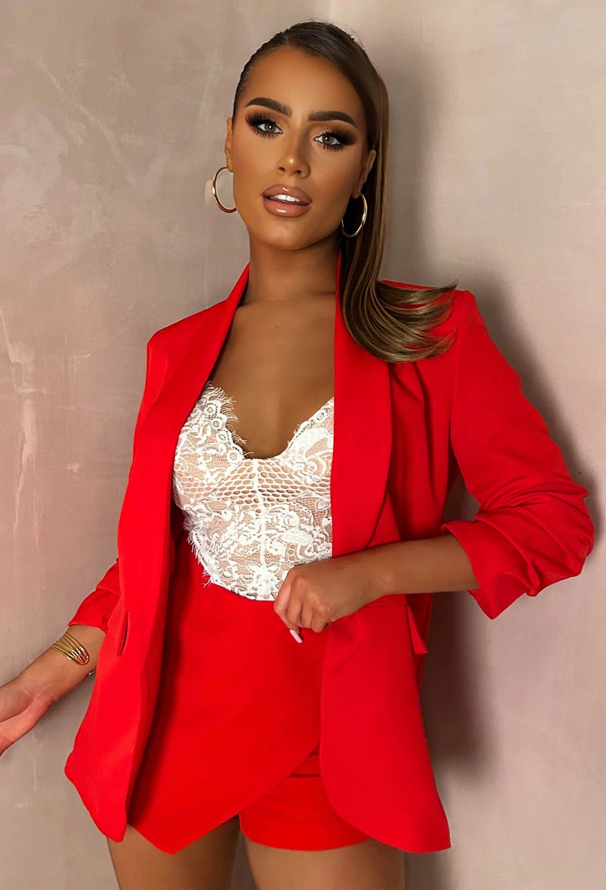 Don't Hold Back Red Wrap Over Skort - Image 2