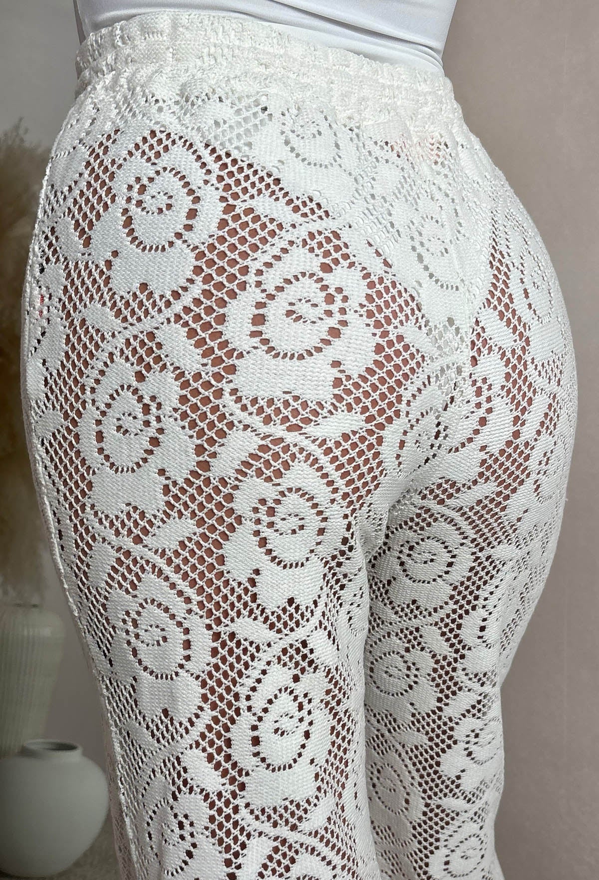 Dream Rush Cream Straight Leg Lace Trousers - Image 3