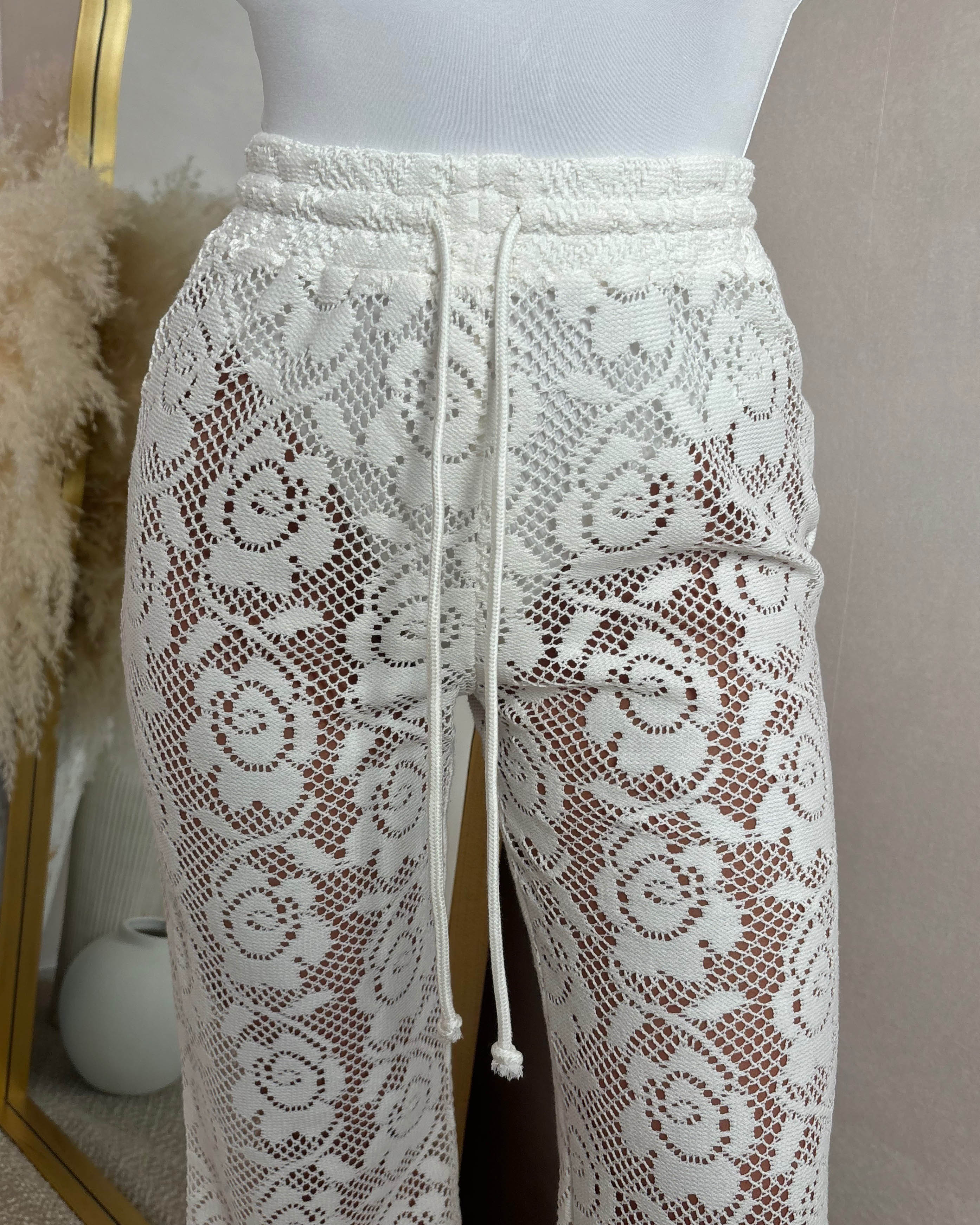 Dream Rush Cream Straight Leg Lace Trousers - Image 7