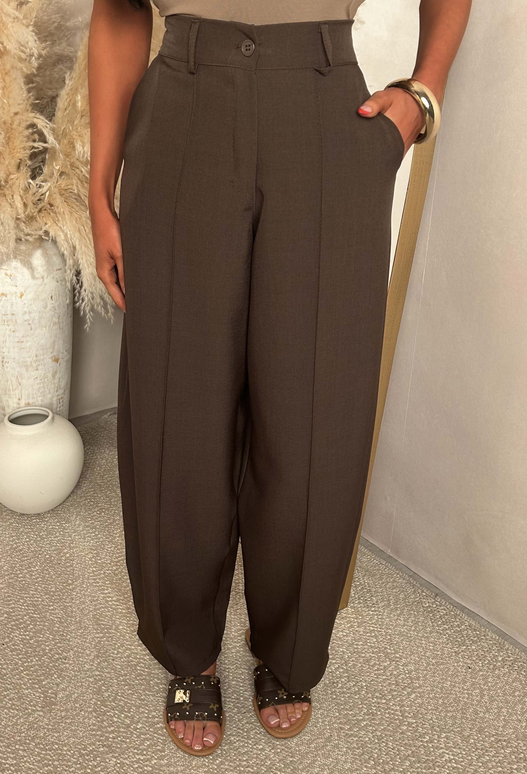 Dress For Success Brown Barrel Fit Elasticated Waistband Trousers - Image 6