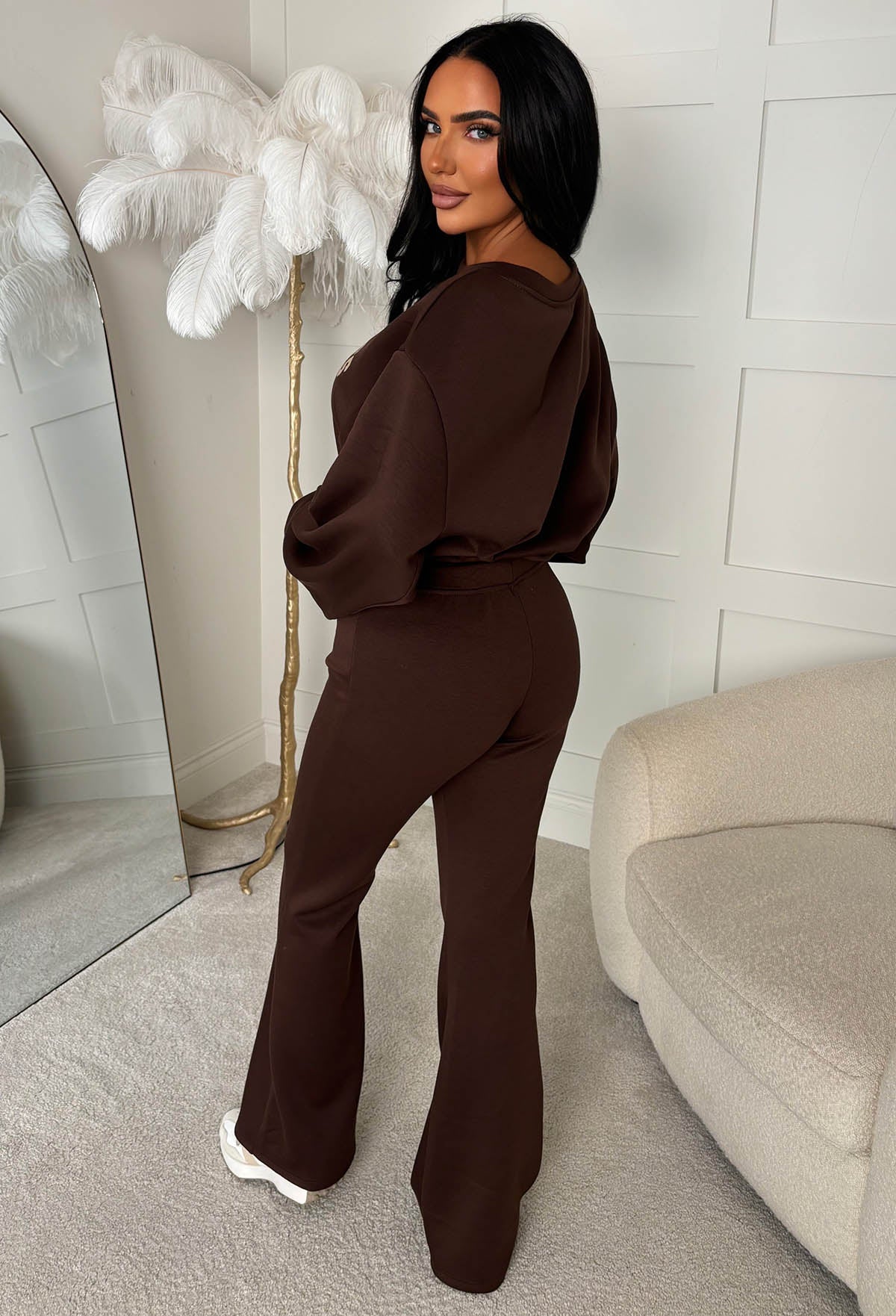 Easy Does It Chocolate Brown Los Angeles Lounge Co-Ord Set - Image 2