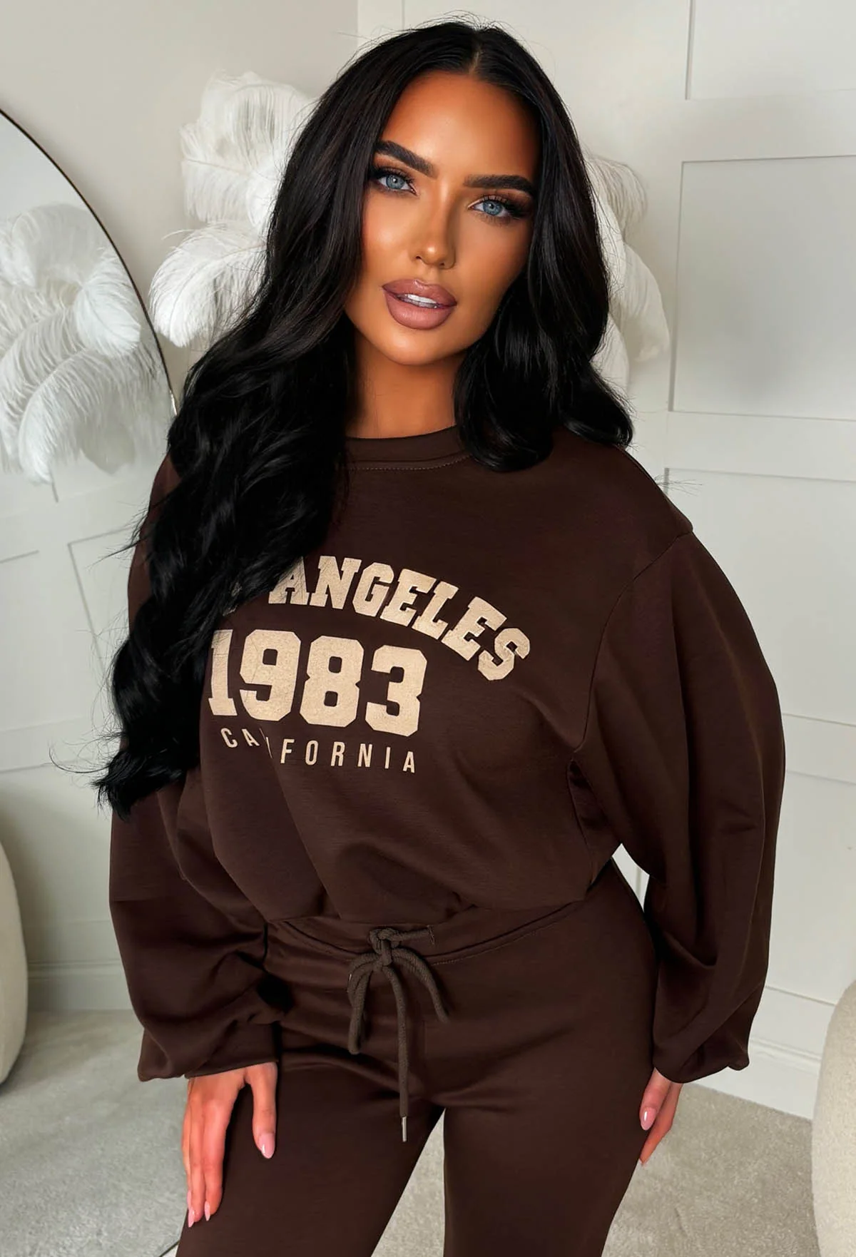 Easy Does It Chocolate Brown Los Angeles Lounge Co-Ord Set - Image 3