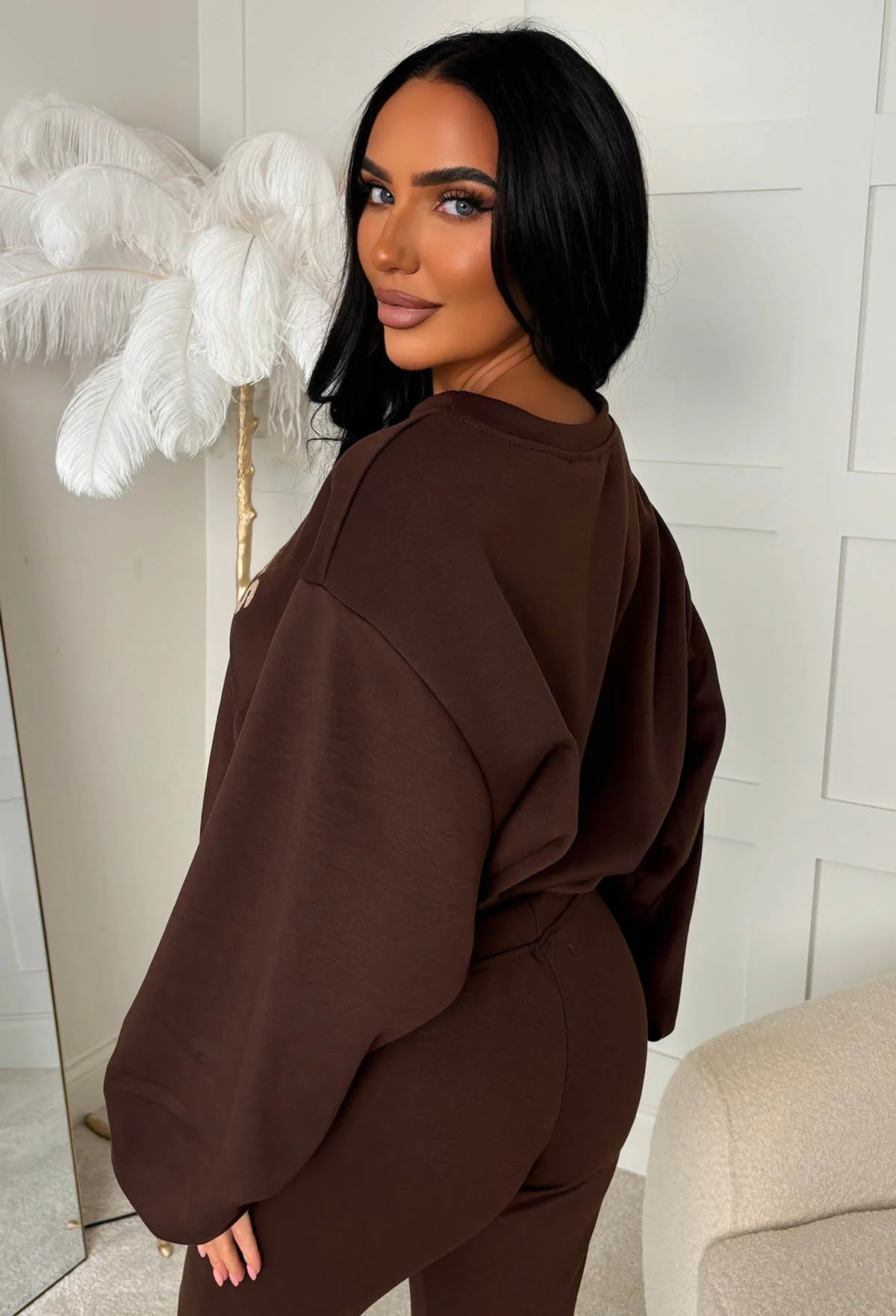 Easy Does It Chocolate Brown Los Angeles Lounge Co-Ord Set - Image 4