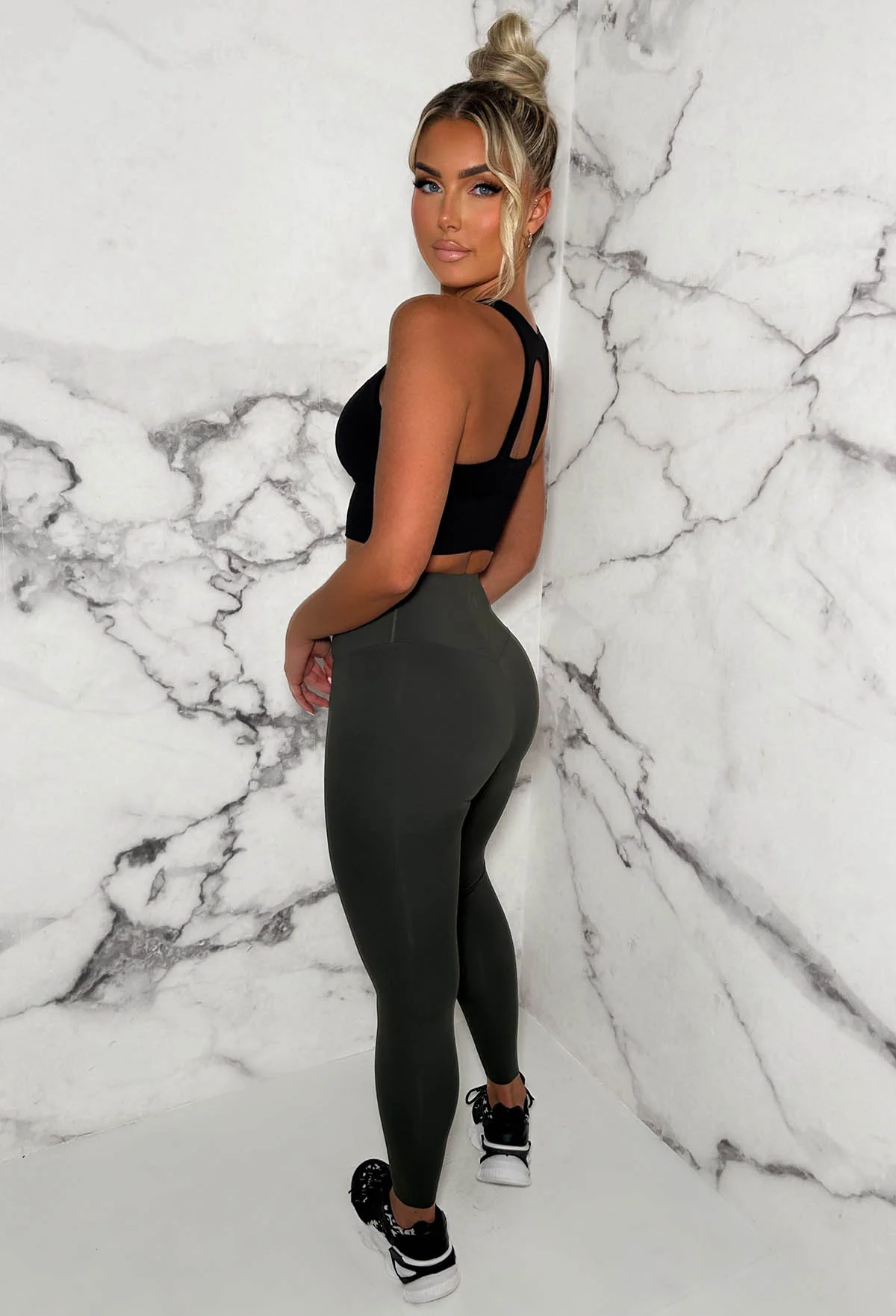 Energy Is A Vibe Khaki Super High Waisted Energy Leggings - Image 2