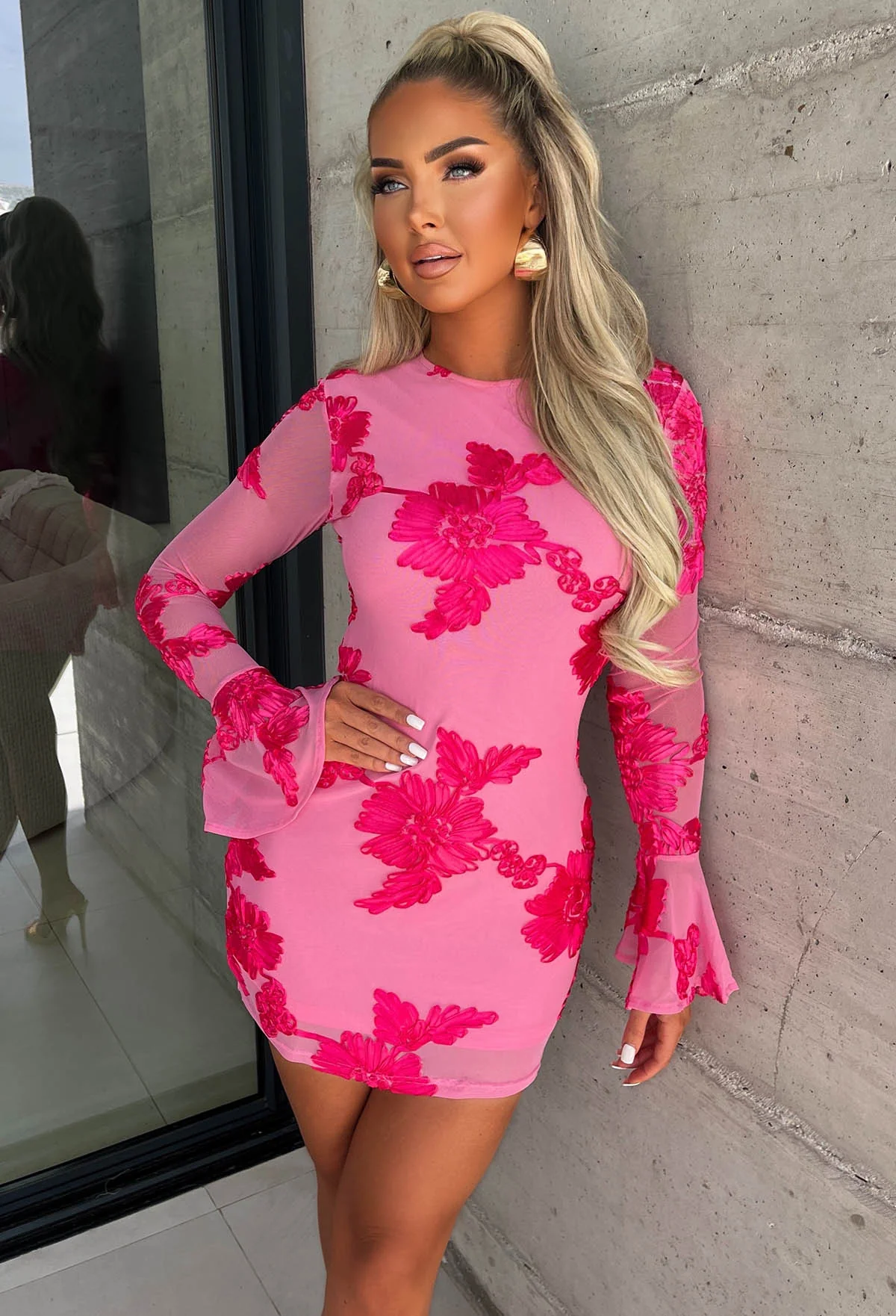 Eternal Bliss Hot Pink Mini Ribbon Dress - Image 2