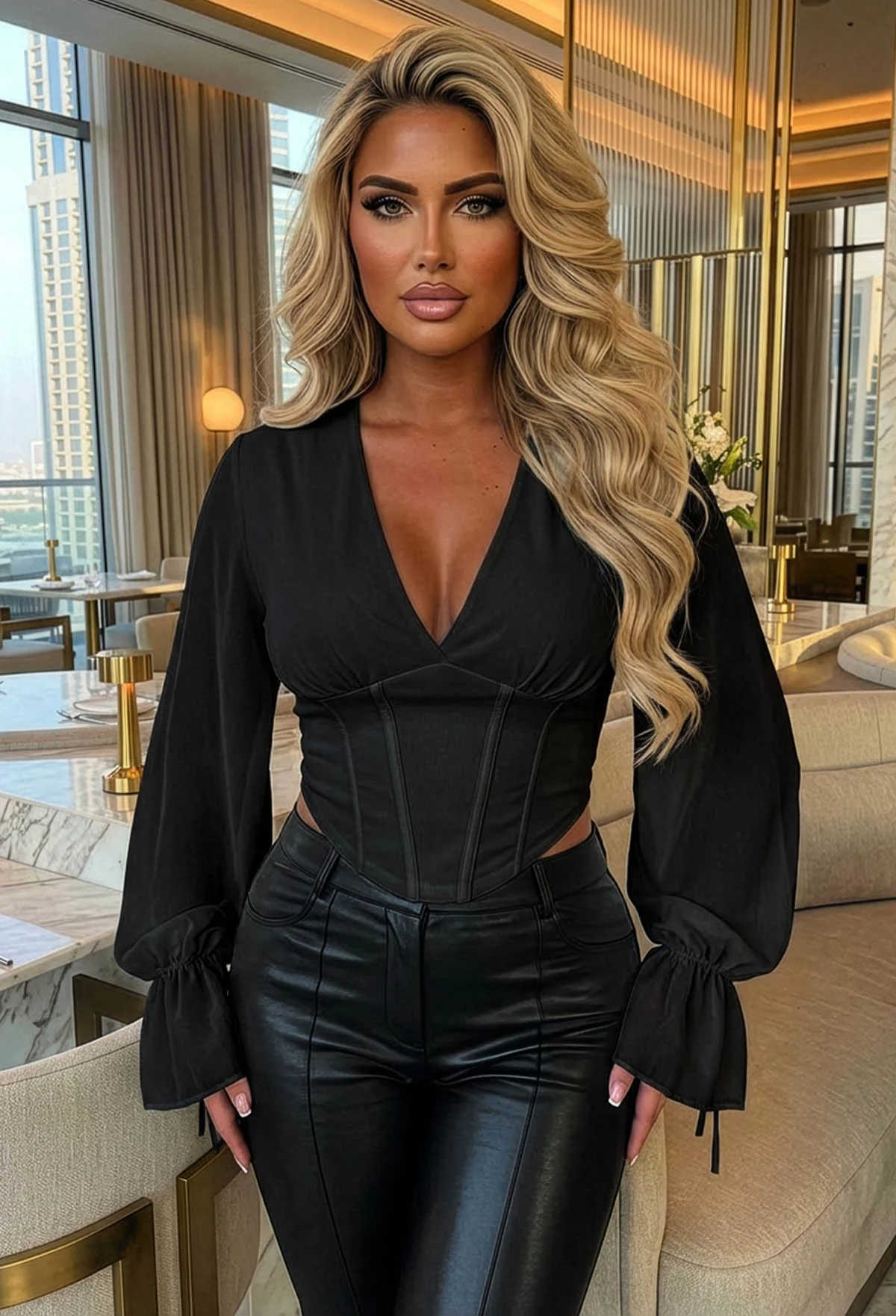 Ethereal Ease Black Mesh Corset Style Top - Image 3