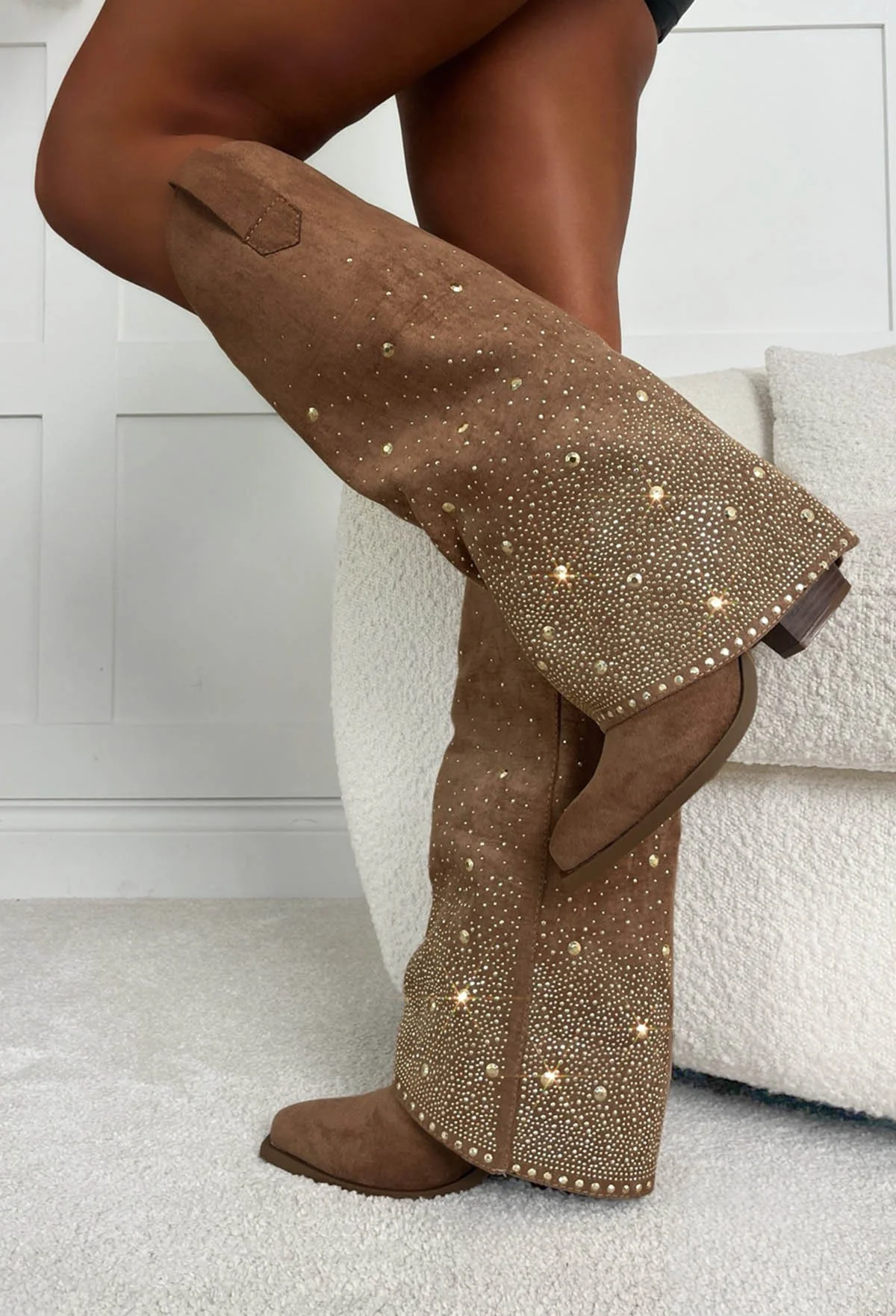 Everyday Hero Sand Sparkle Shark Cowboy Boots - Image 4